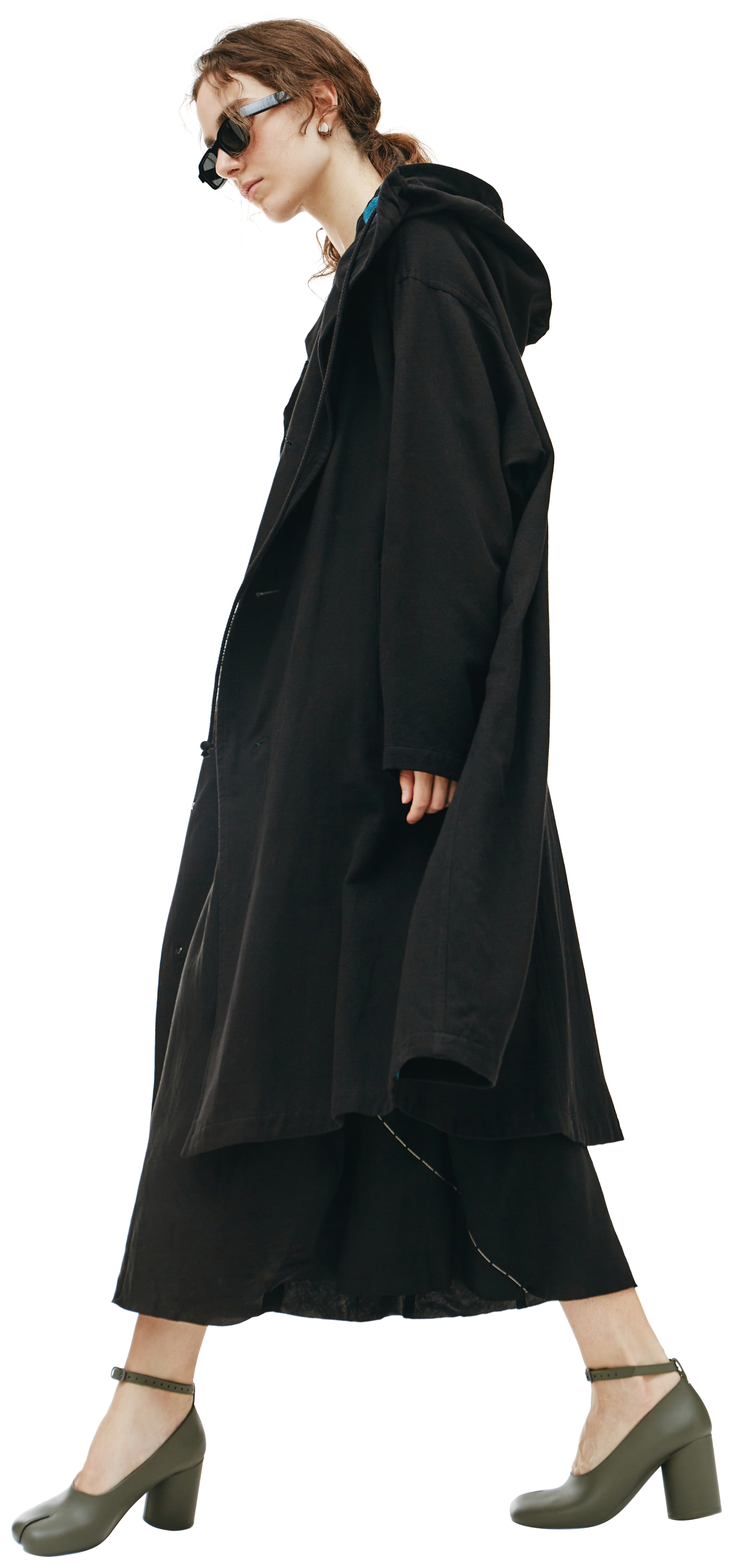 Y\'s Плащ на пуговицах с синим подкладом