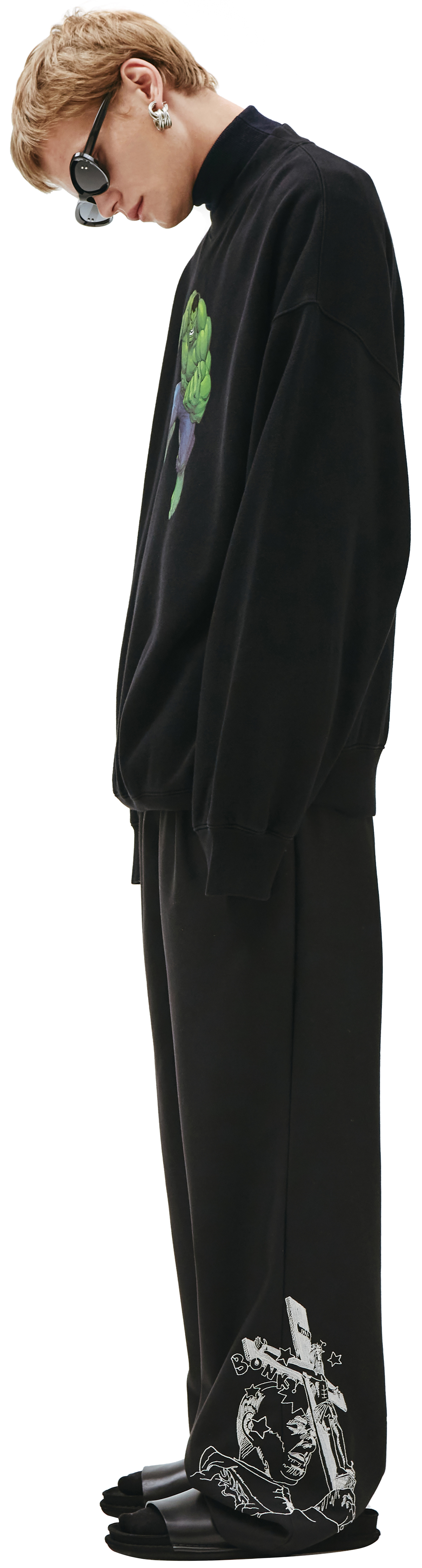 Balenciaga Черный свитшот с принтом Balenciaga х Marvel