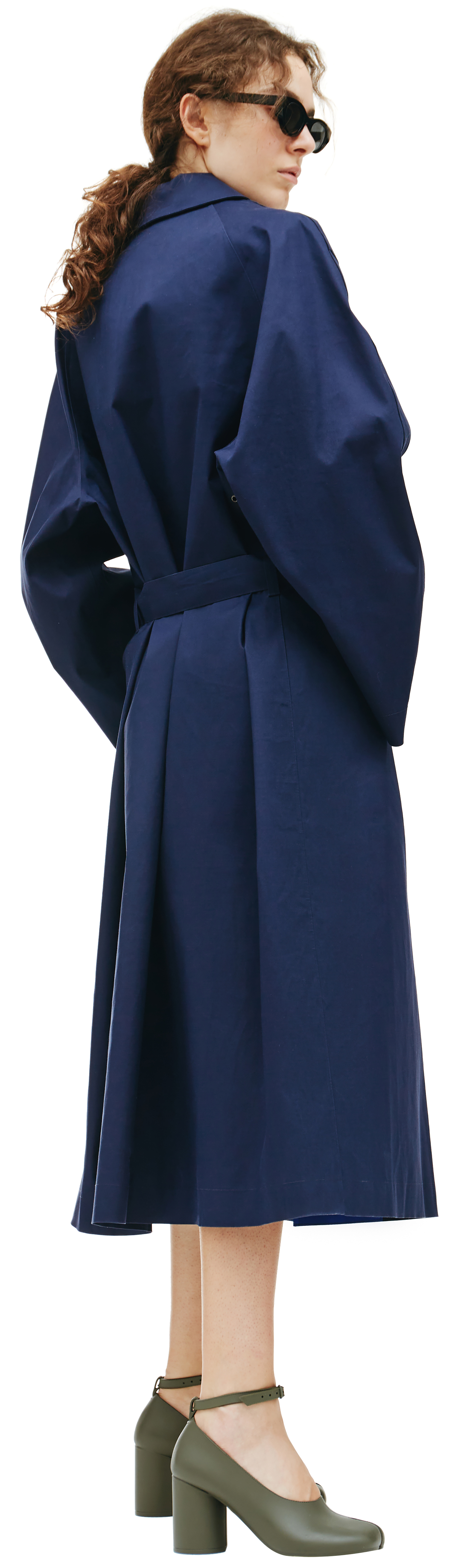 Maison Margiela Синий хлопковый плащ Mackintosh