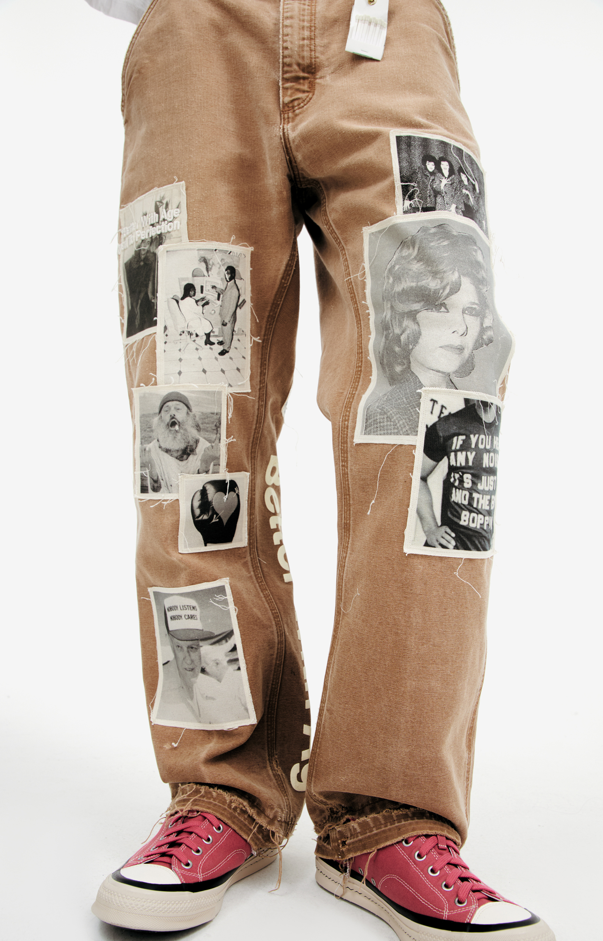 BETTER WITH AGE Широкие джинсы с патчами