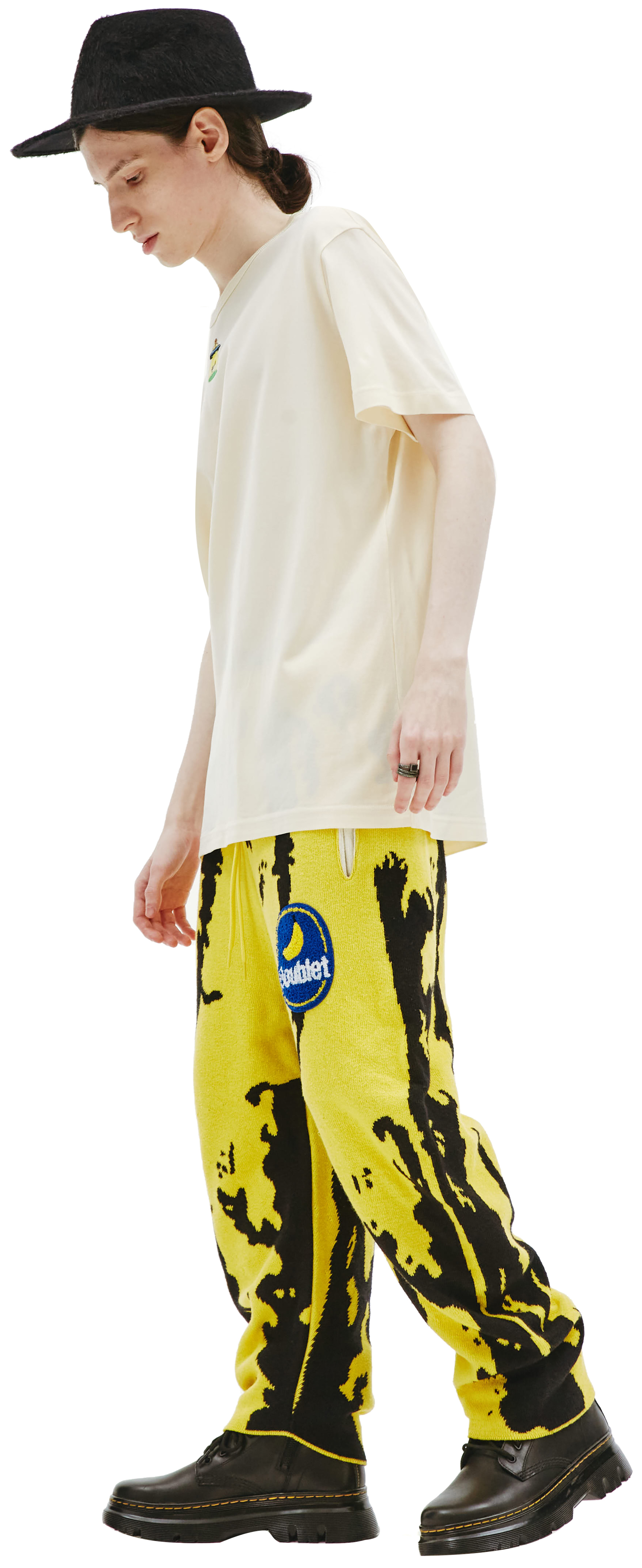 Doublet Бежевая футболка с вышивкой