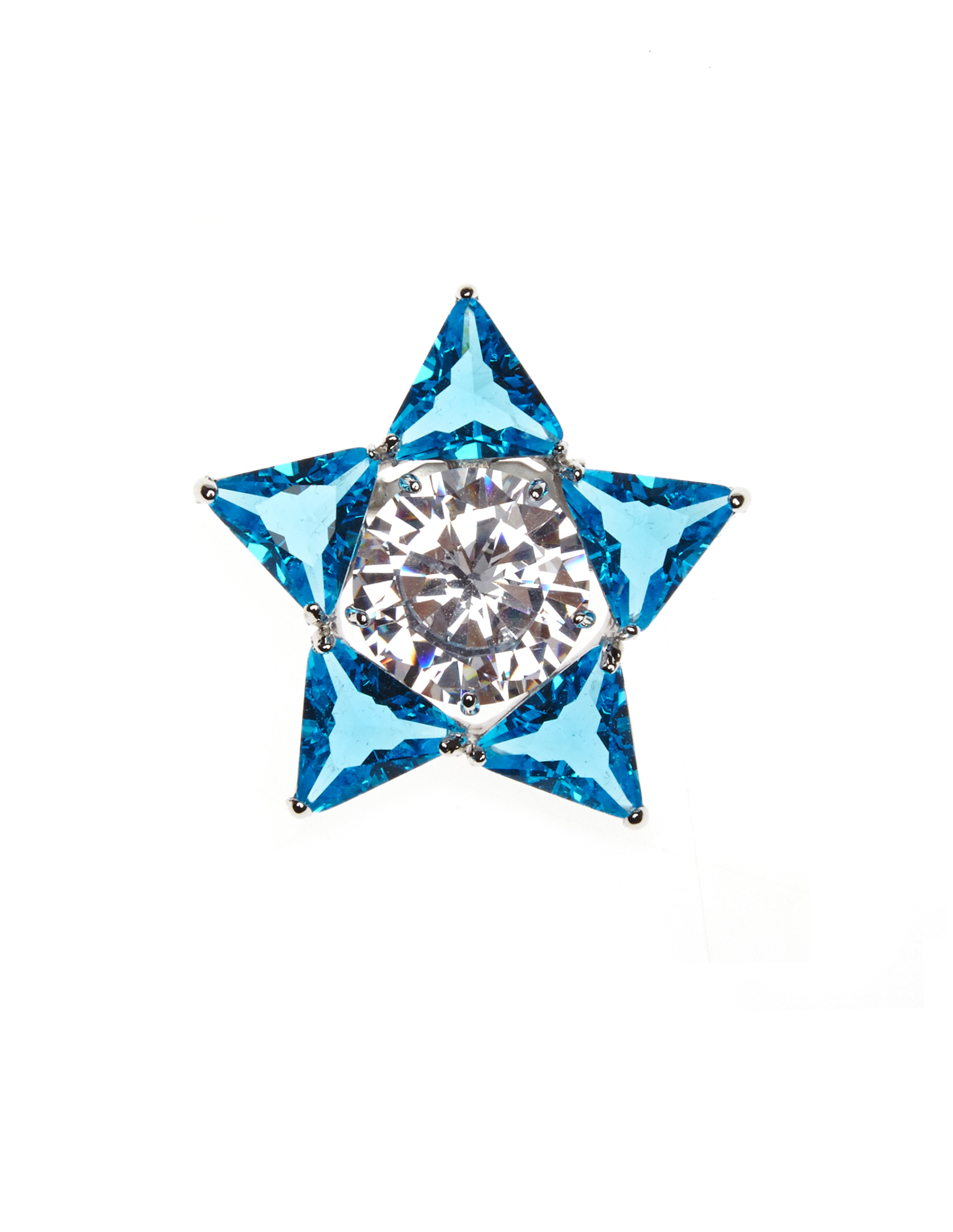 Olga Soldatova Брошь-звезда с голубыми кристаллами