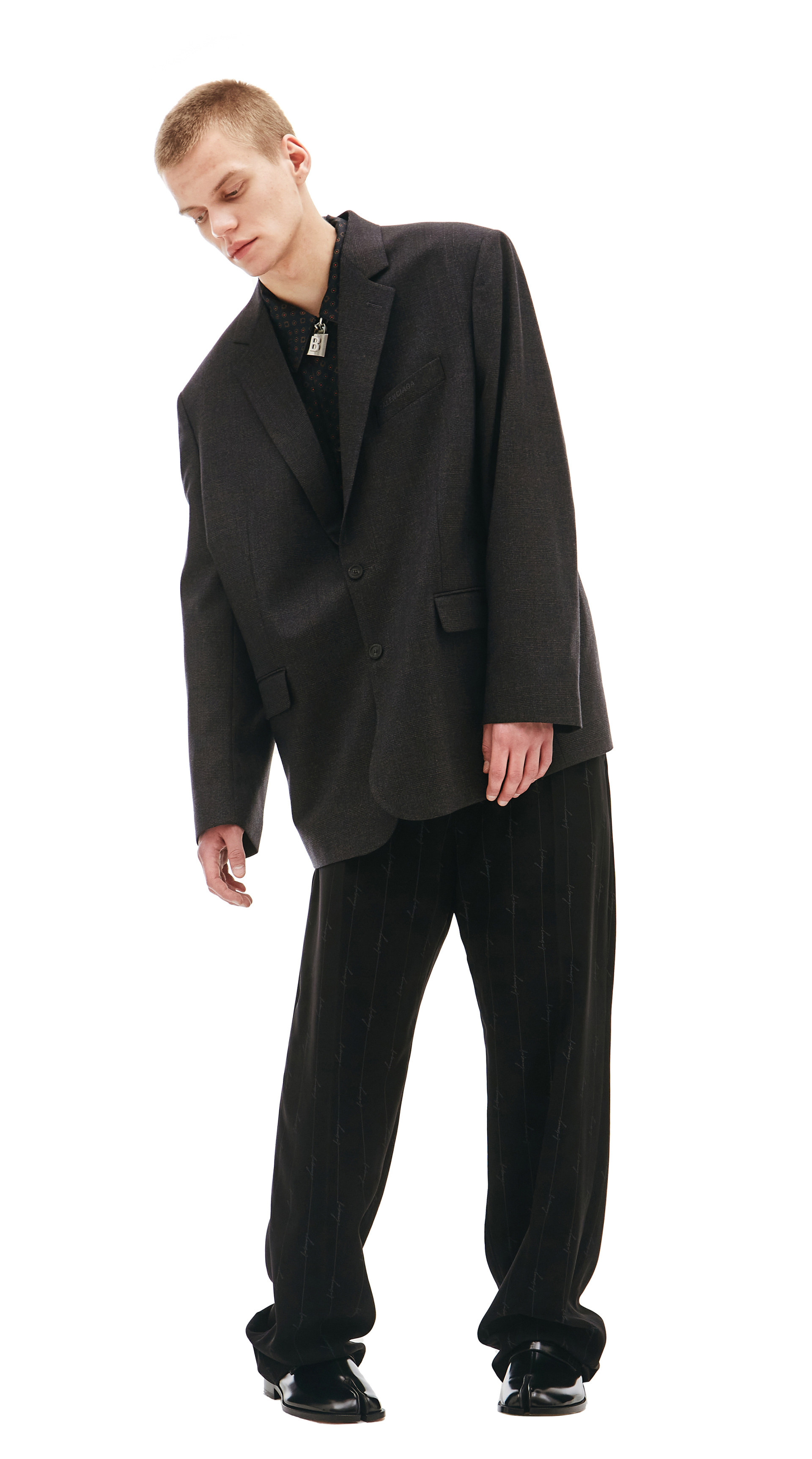 Balenciaga Серый однобортный пиджак