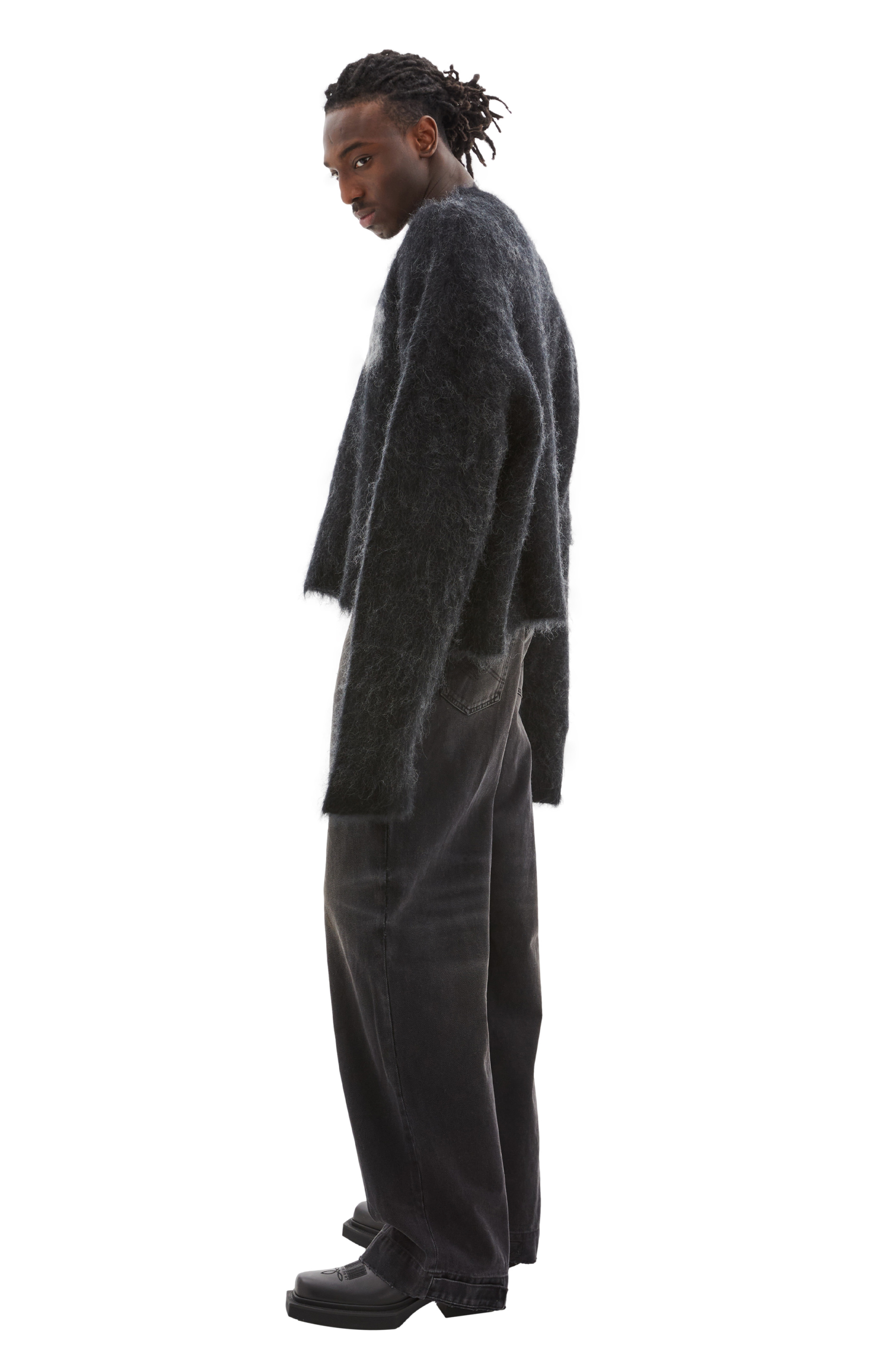 Martine Rose Черный свитер из мохера