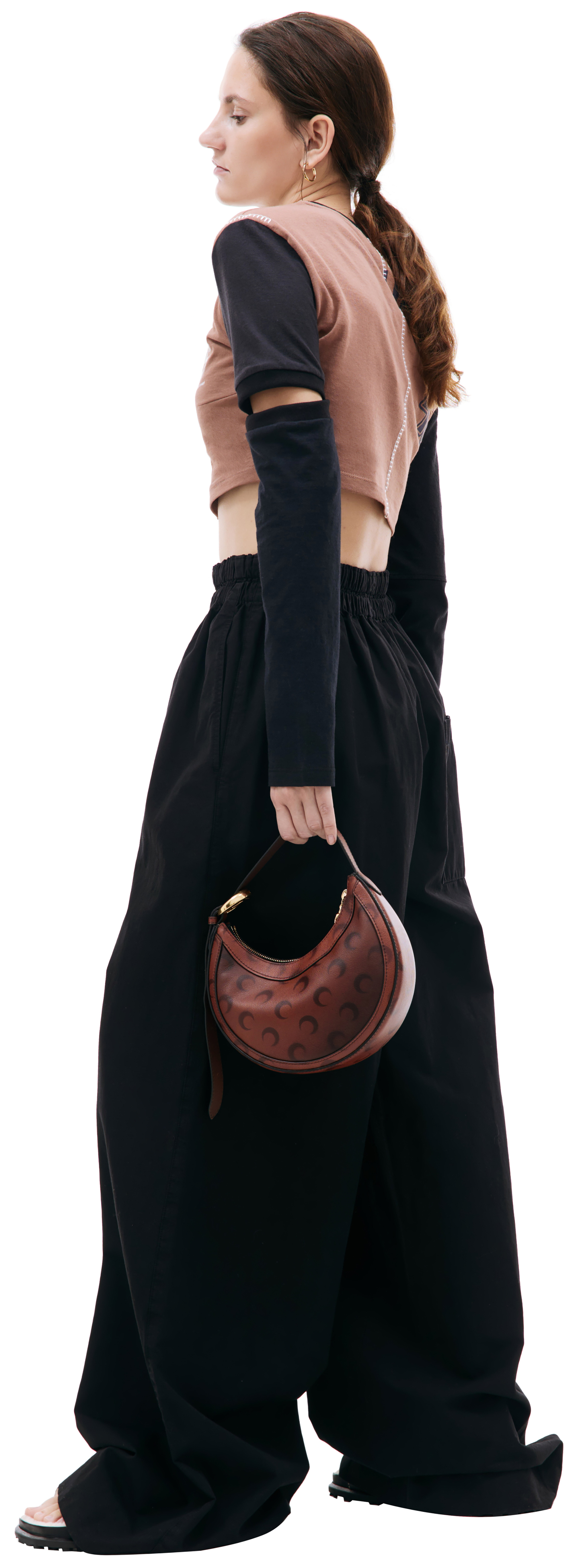 MARINE SERRE Укороченный лонгслив