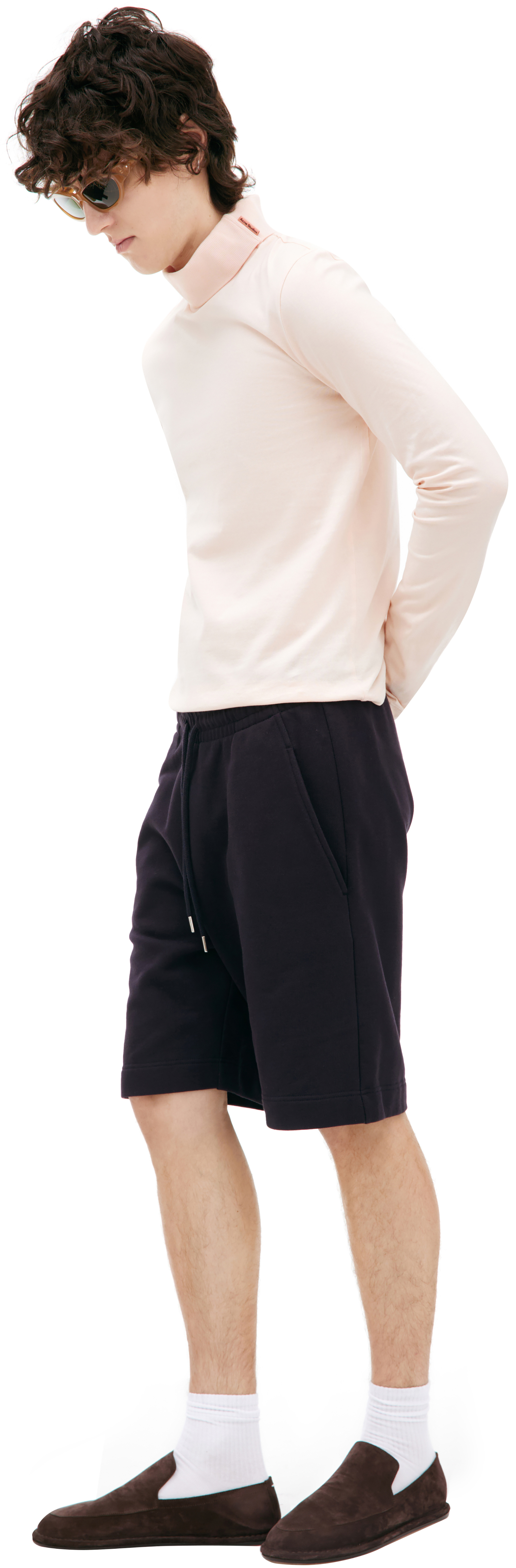 Dries Van Noten Темно-синие шорты из хлопка