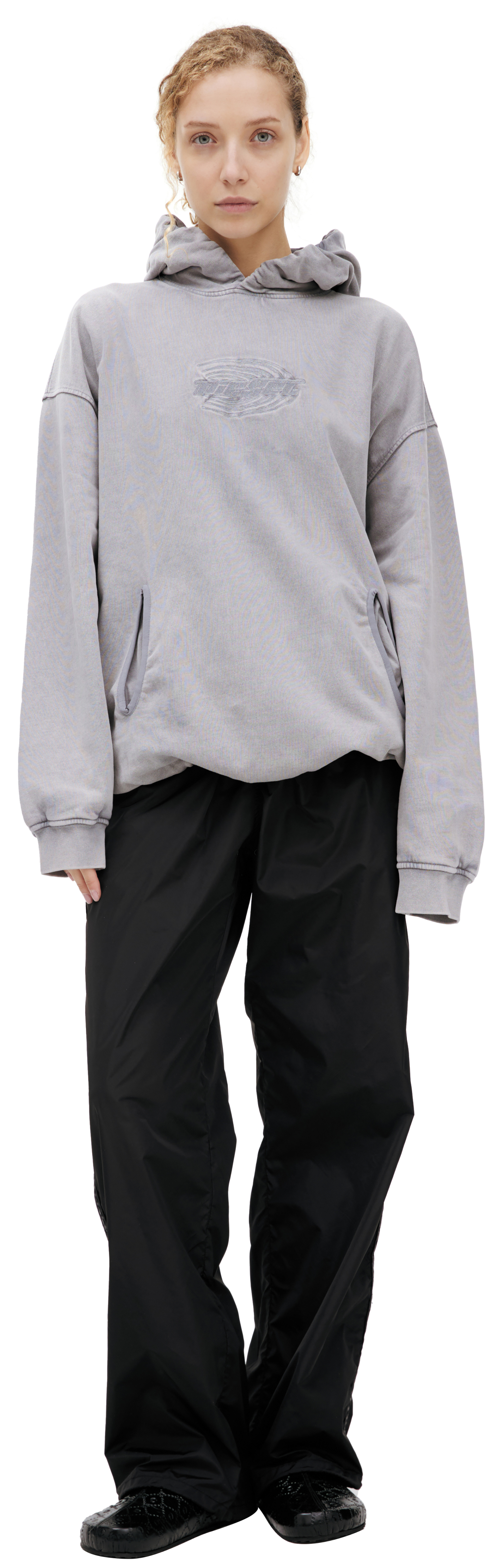 Diesel Серое худи с вышитым логотипом