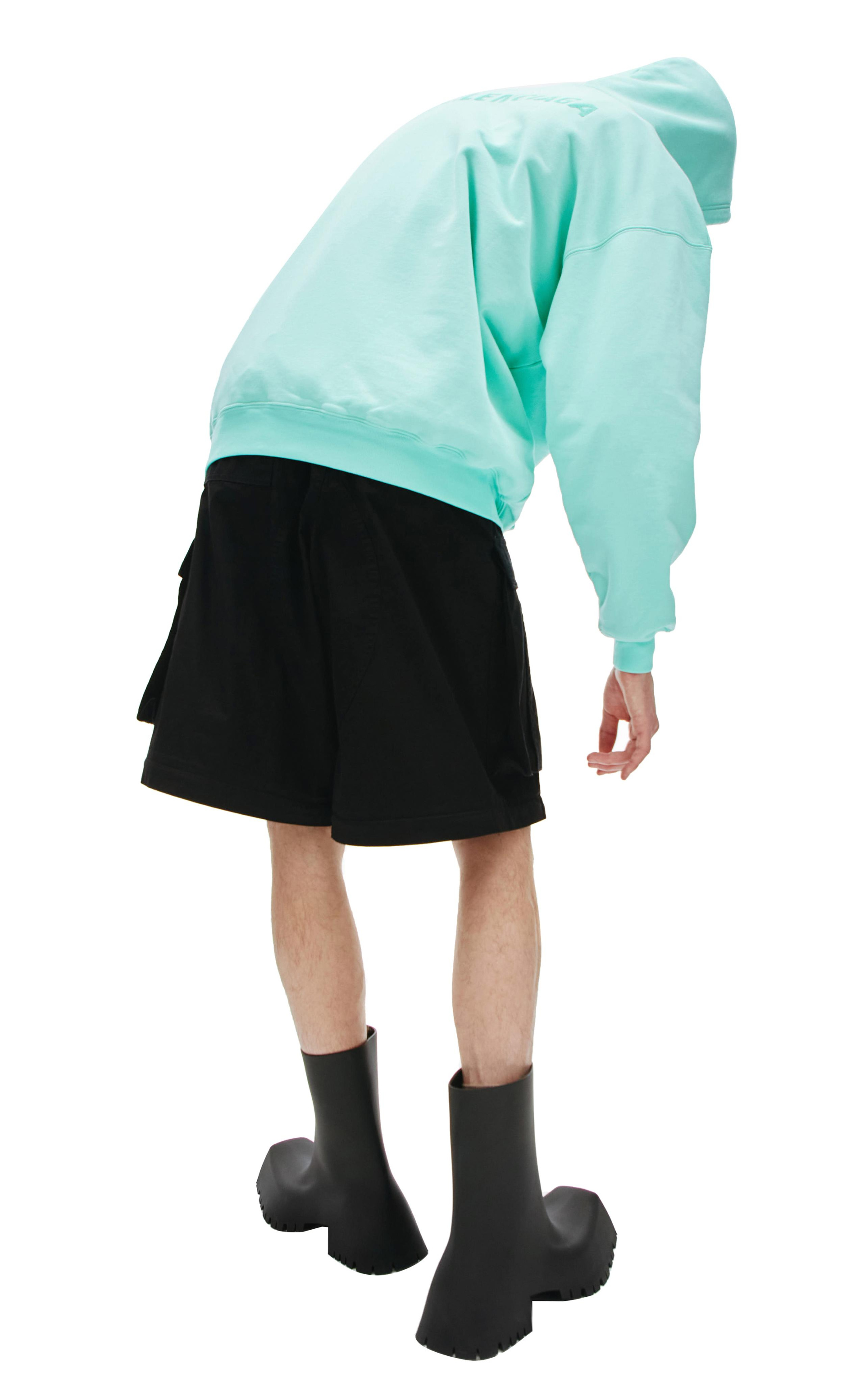 Balenciaga Мятное худи с вышивкой логотипа