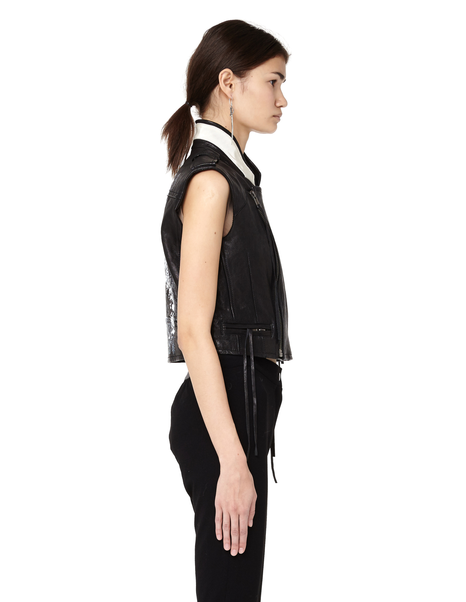 Haider Ackermann Кожаный жилет с ручным принтом