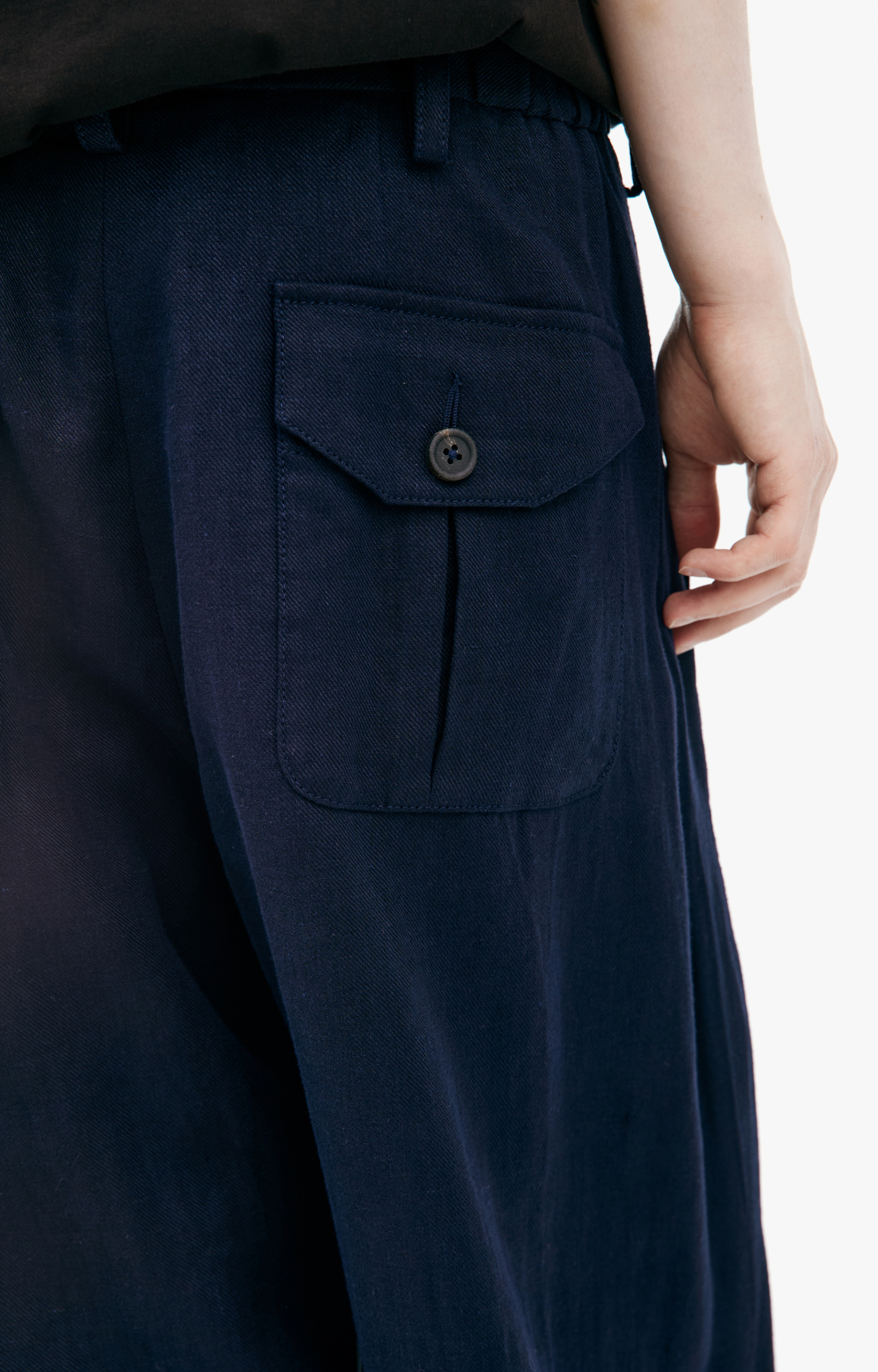 Ziggy Chen Брюки-0M2520514 широкие, защипы спереди, синие