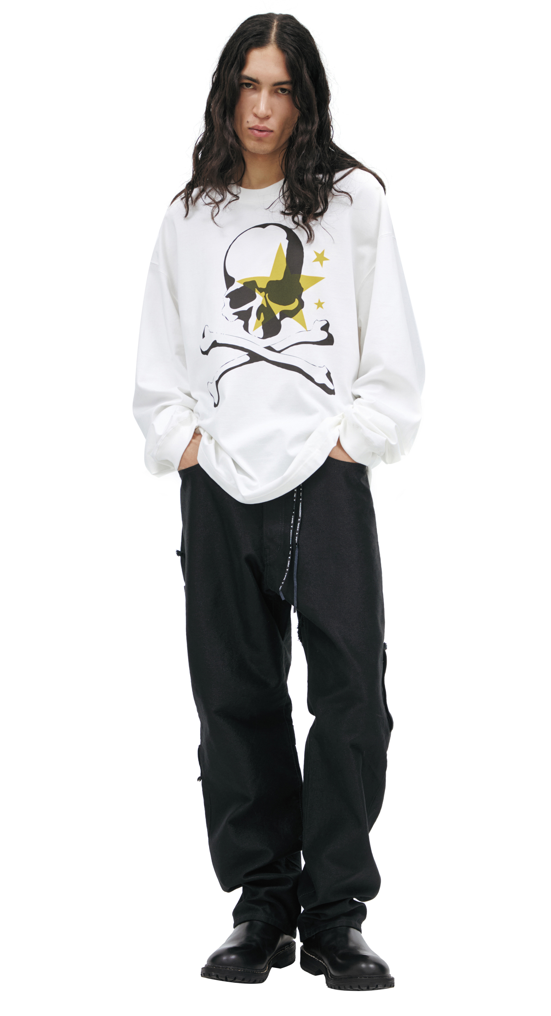 Mastermind WORLD Белый лонгслив с принтом