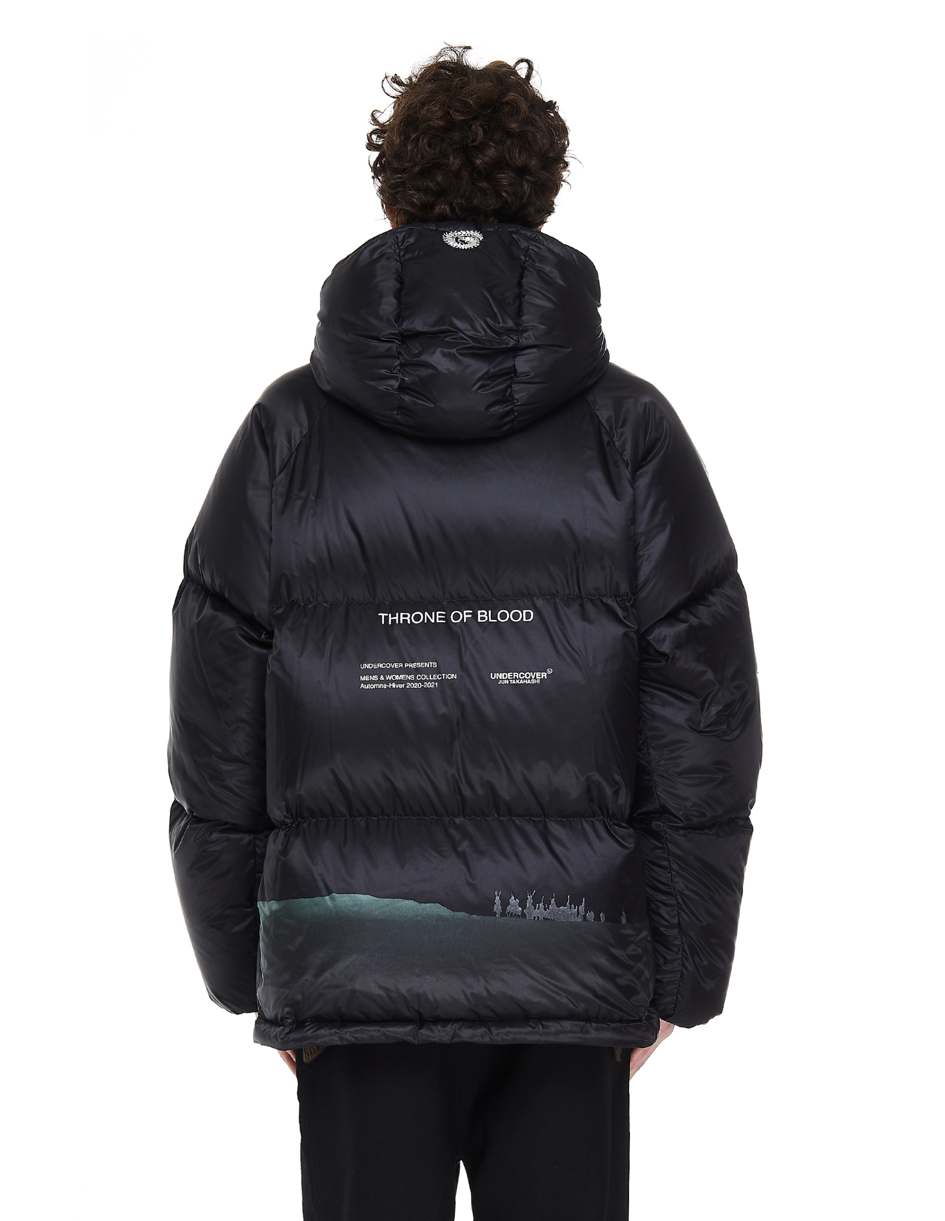 Undercover Пуховик с капюшоном и принтом