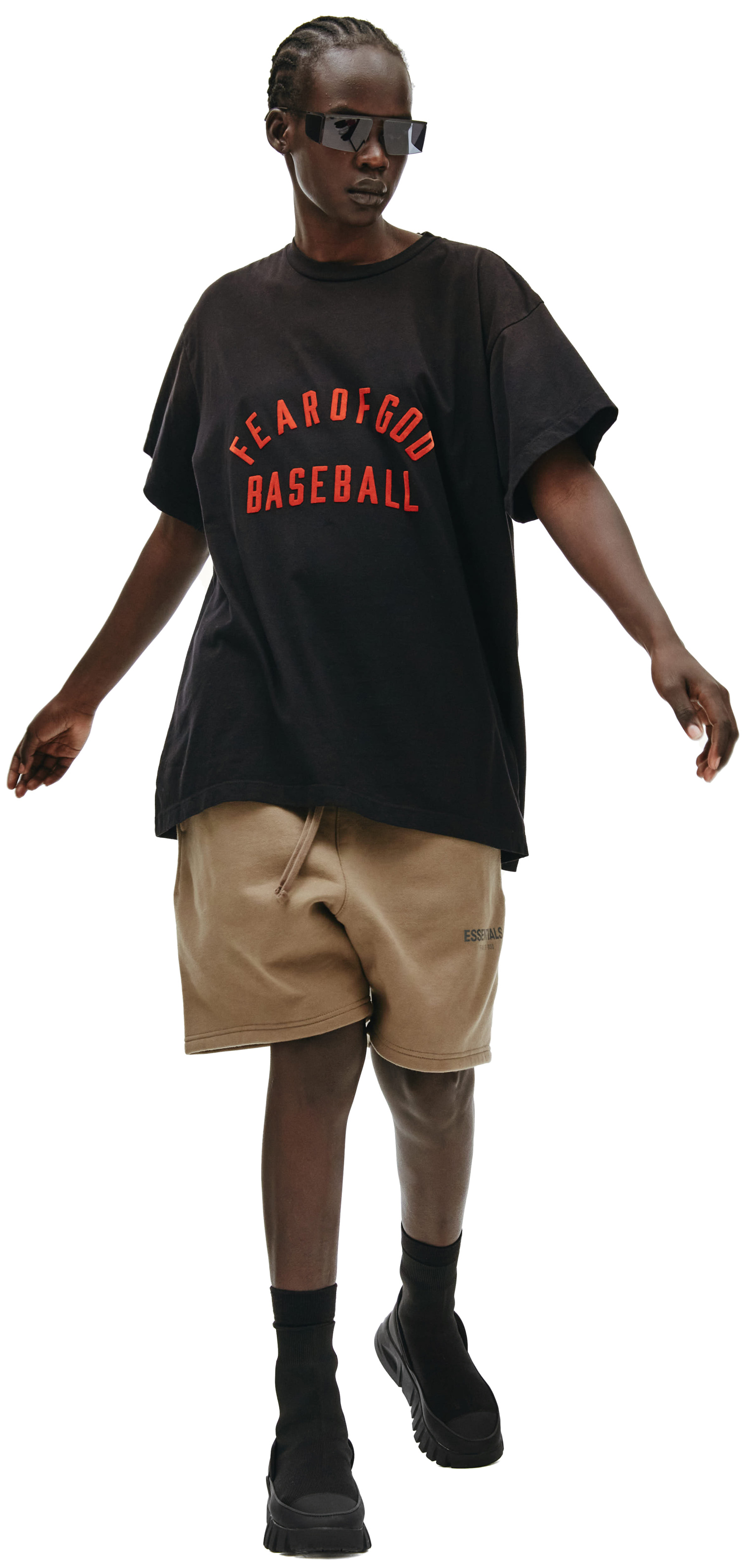 Fear of God Футболка с бархатным принтом Baseball