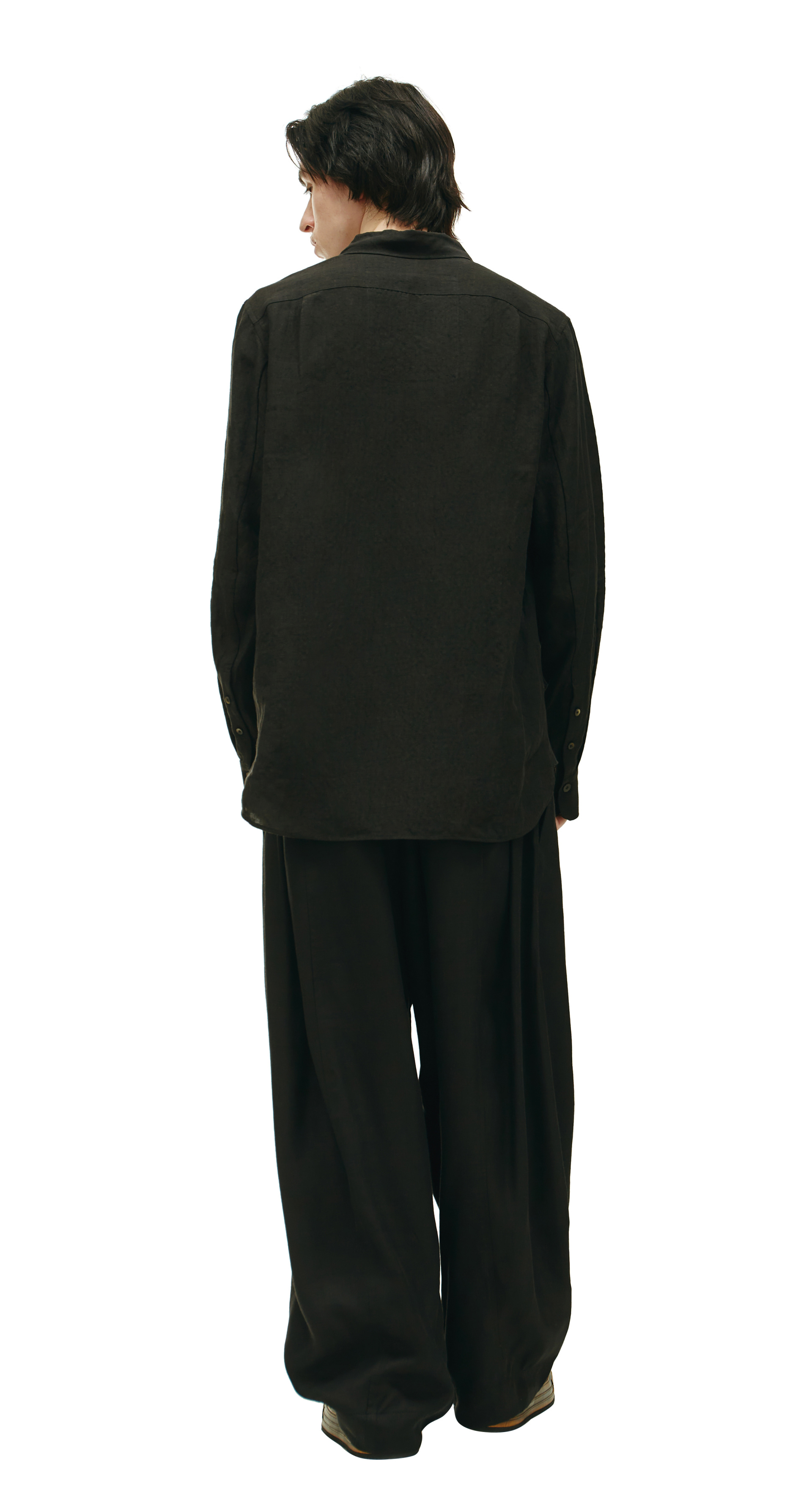 Ziggy Chen Черная льняная рубашка