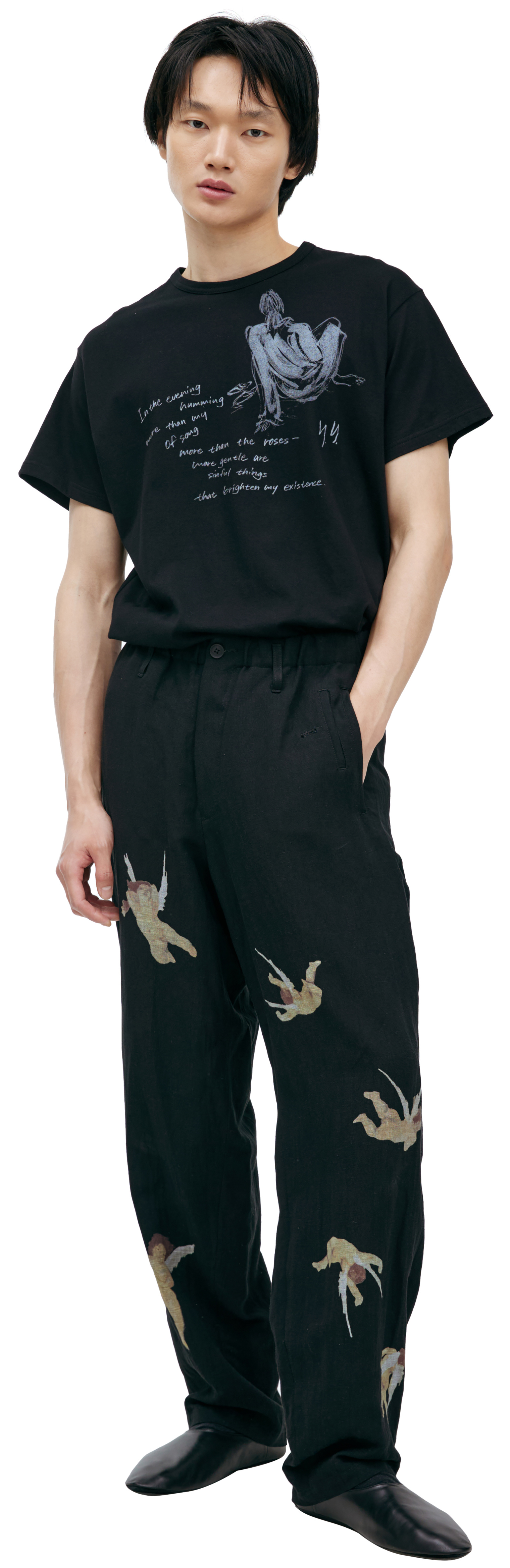 Yohji Yamamoto Брюки с монопринтом