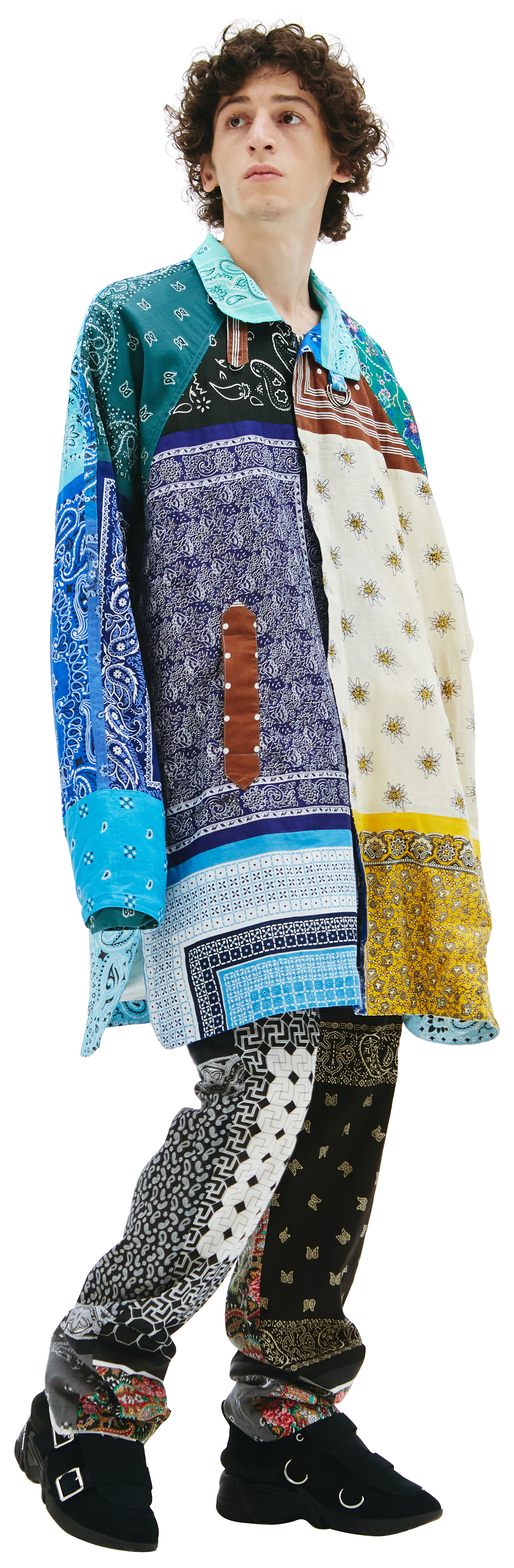 Children of the discordance Оверсайз куртка с нашивками из бандан