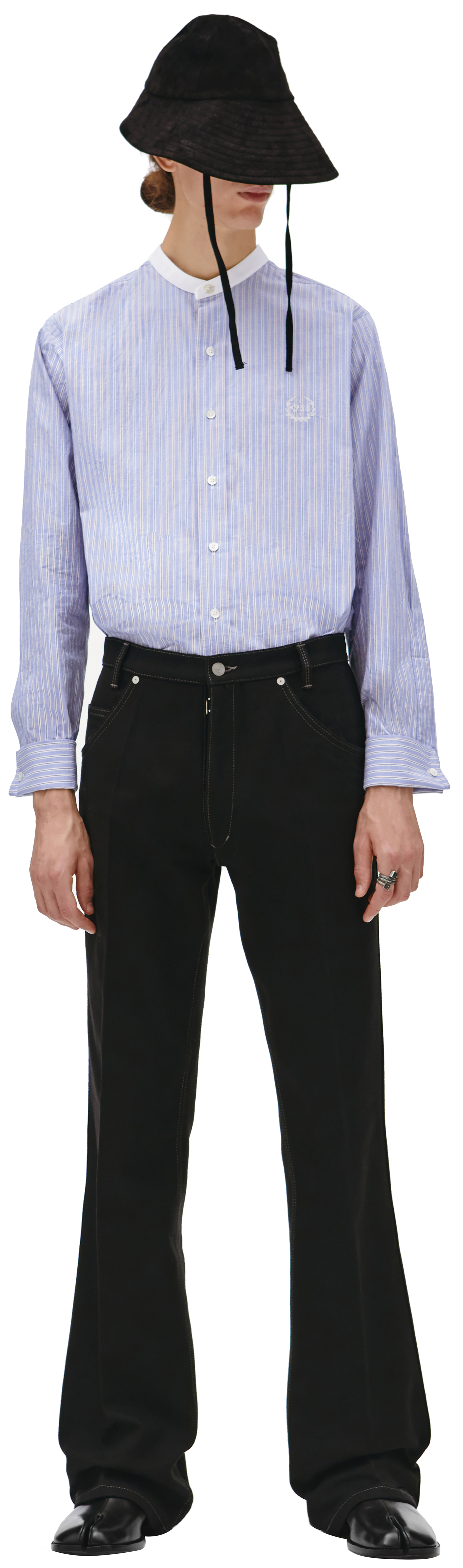 Maison Margiela Черные брюки прямого кроя со стрелками