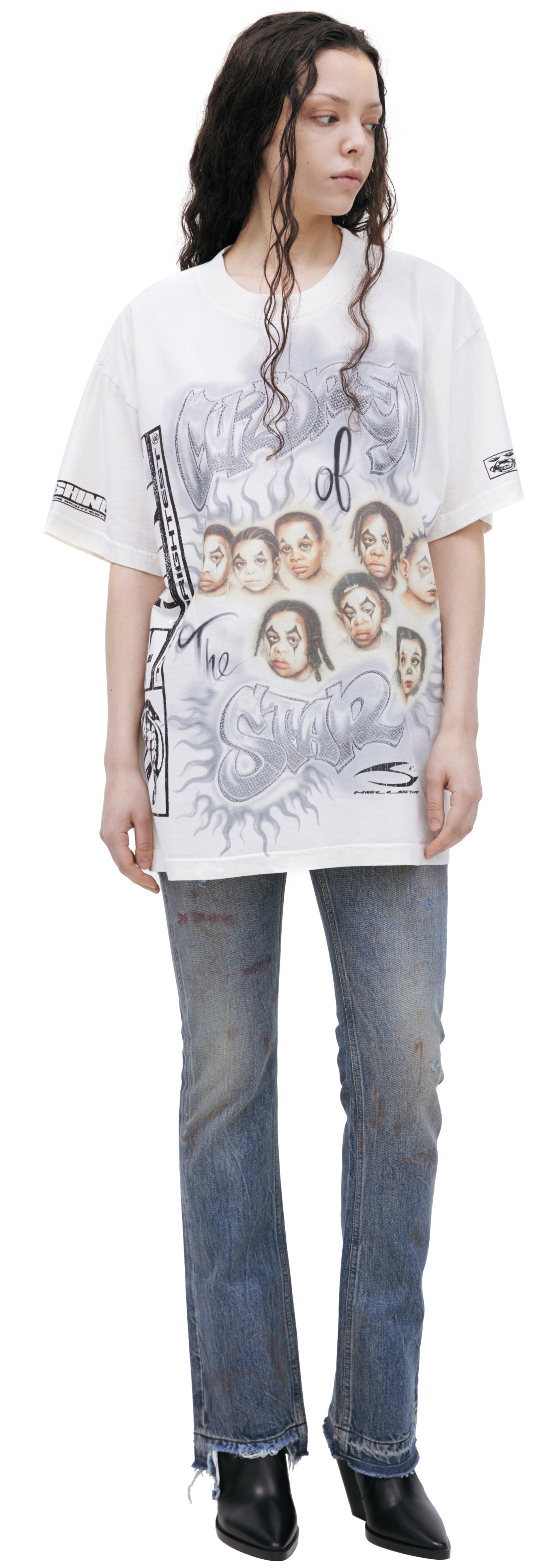 Hellstar Белая футболка с принтом