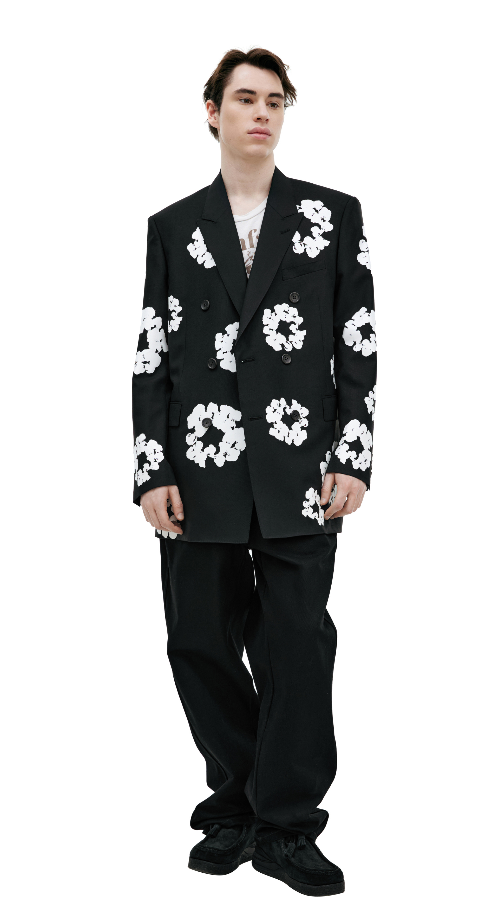 Saint Mxxxxxx Двубортный жакет с монопринтом