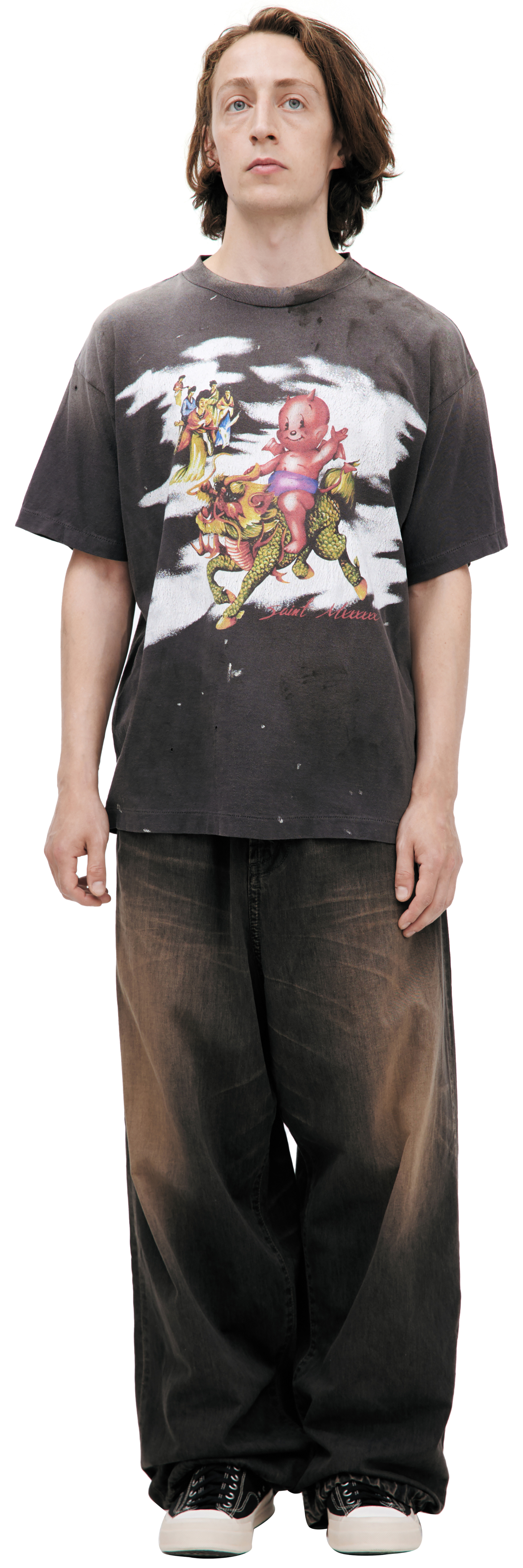 Saint Mxxxxxx Хлопковая футболка с принтом