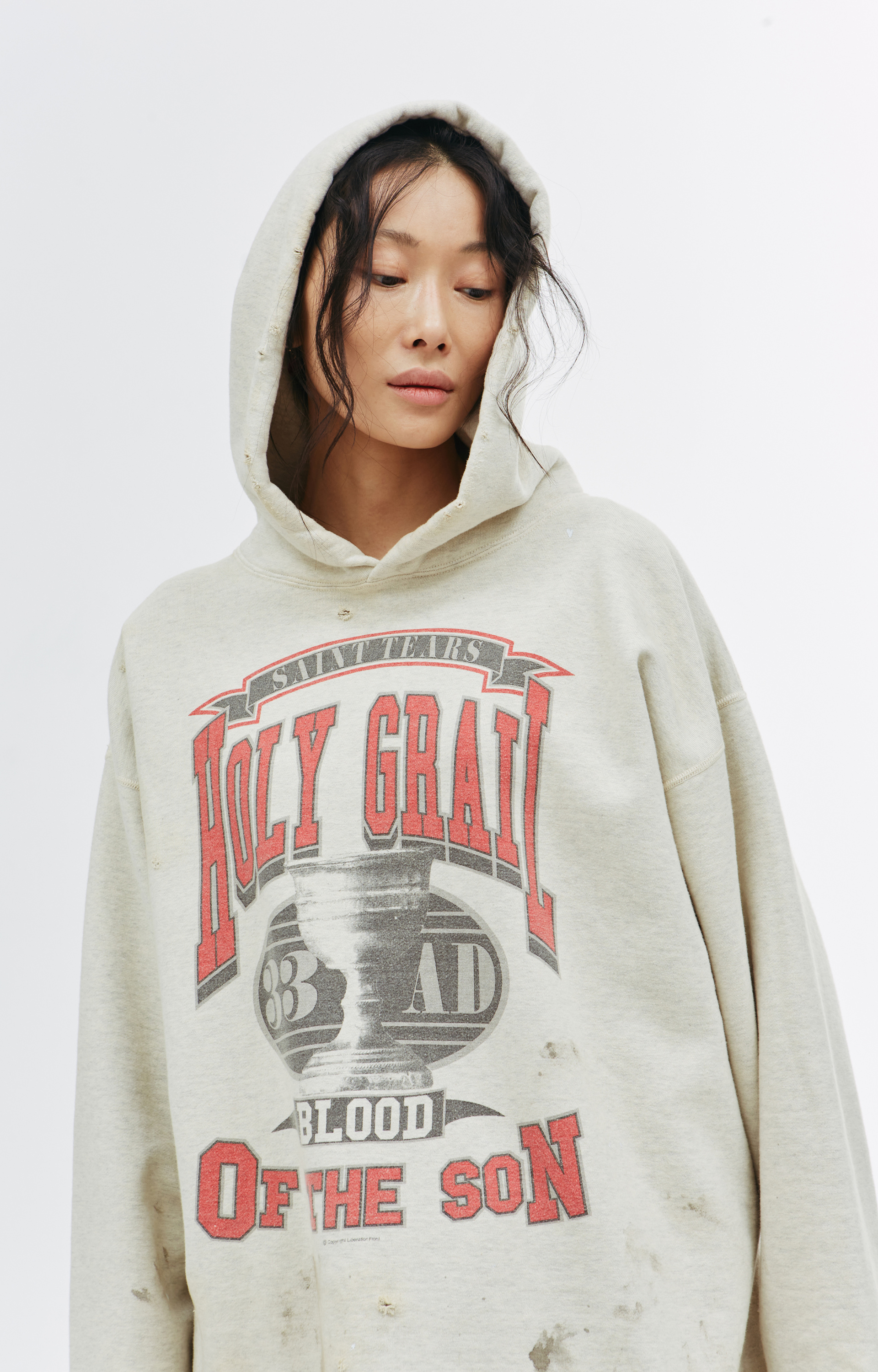 Saint Michael Выстиранный худи Saint Michael x Denim Tears