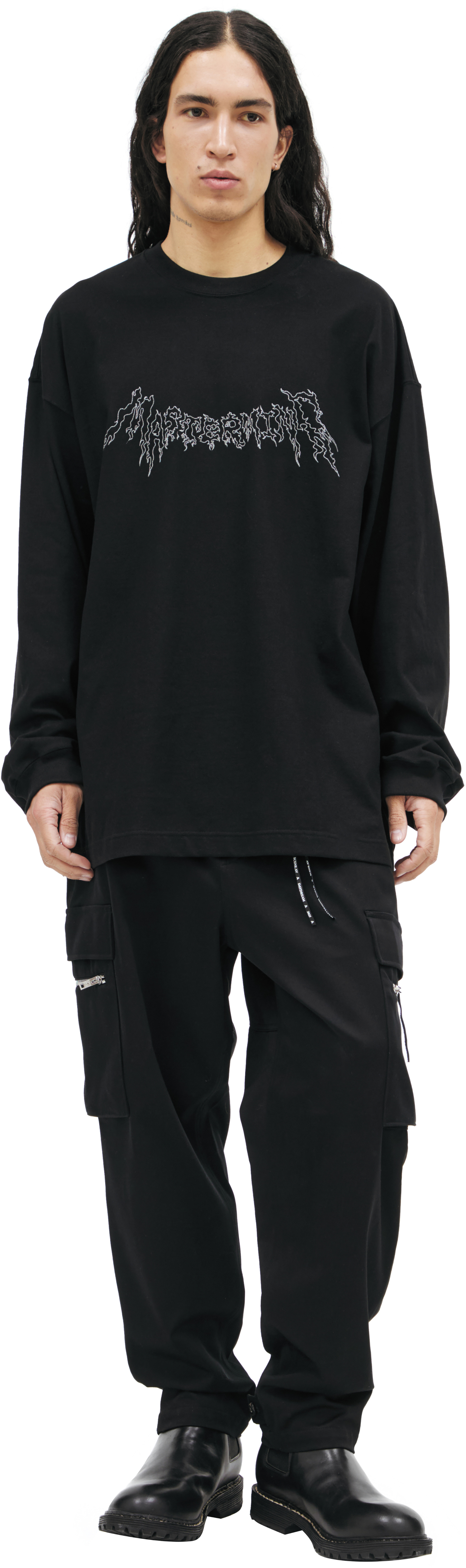Mastermind WORLD Черный лонгслив с логотипом