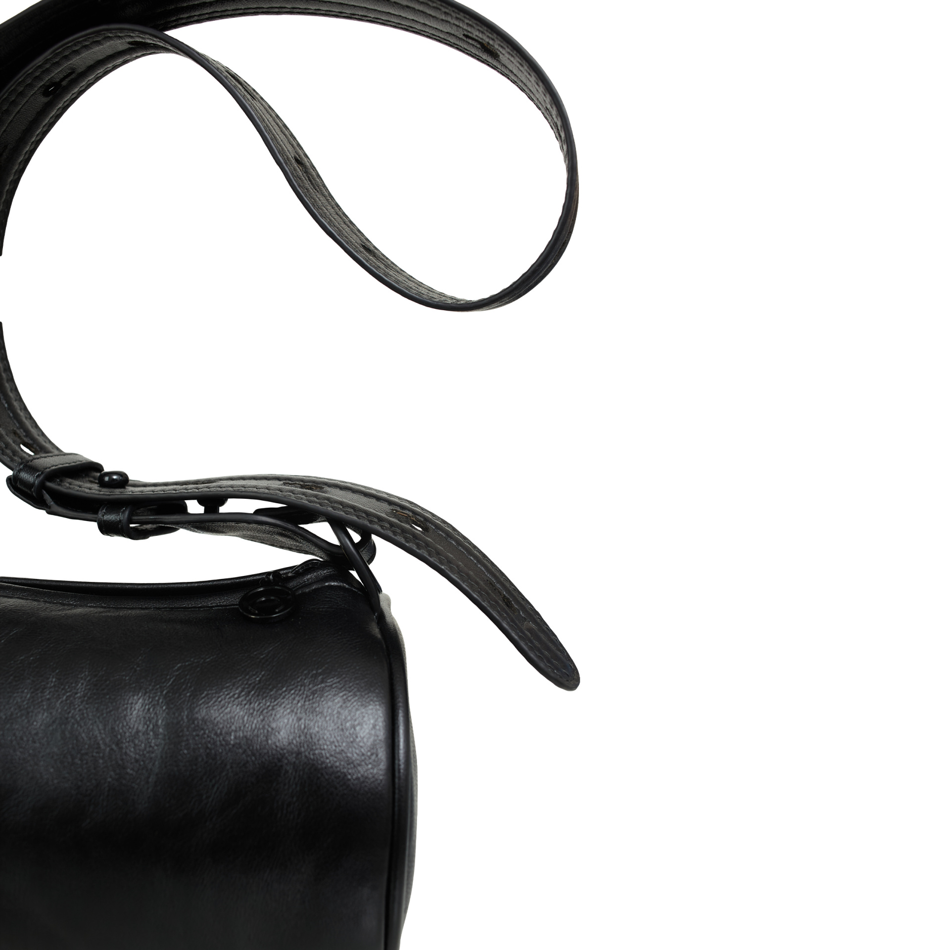 MARINE SERRE Кожаная сумка-цилиндр с металлическим логотипом