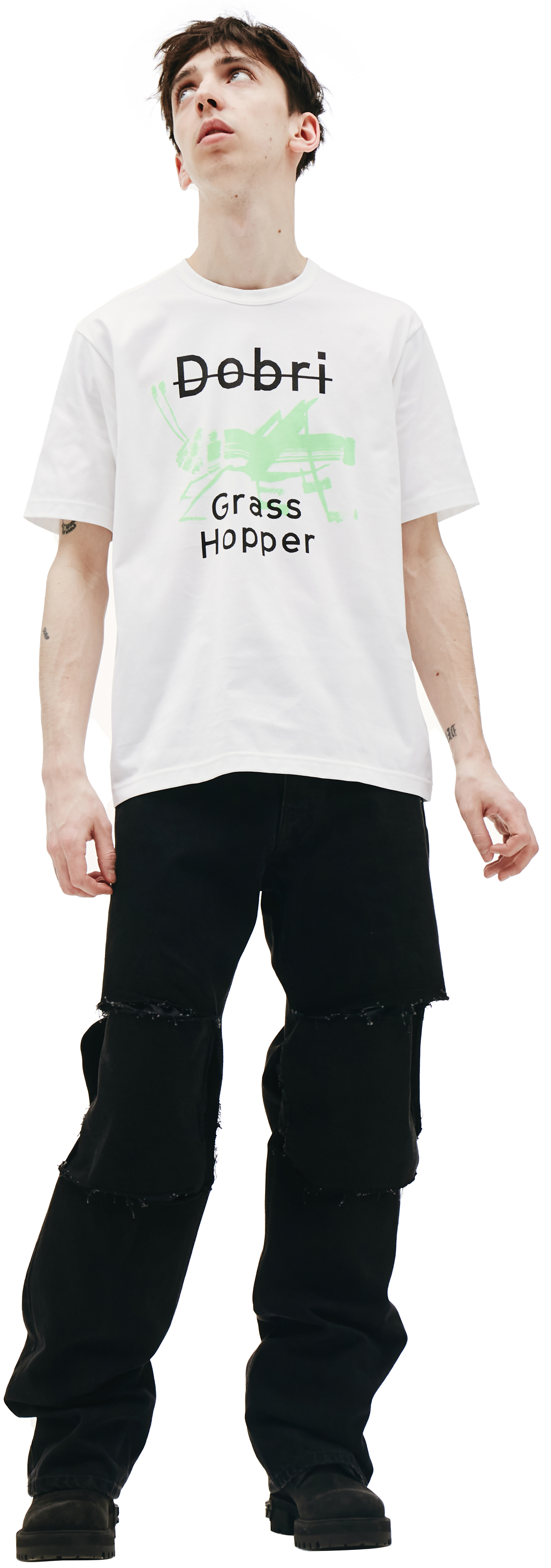 Junya Watanabe Хлопковая футболка с принтом Dobri