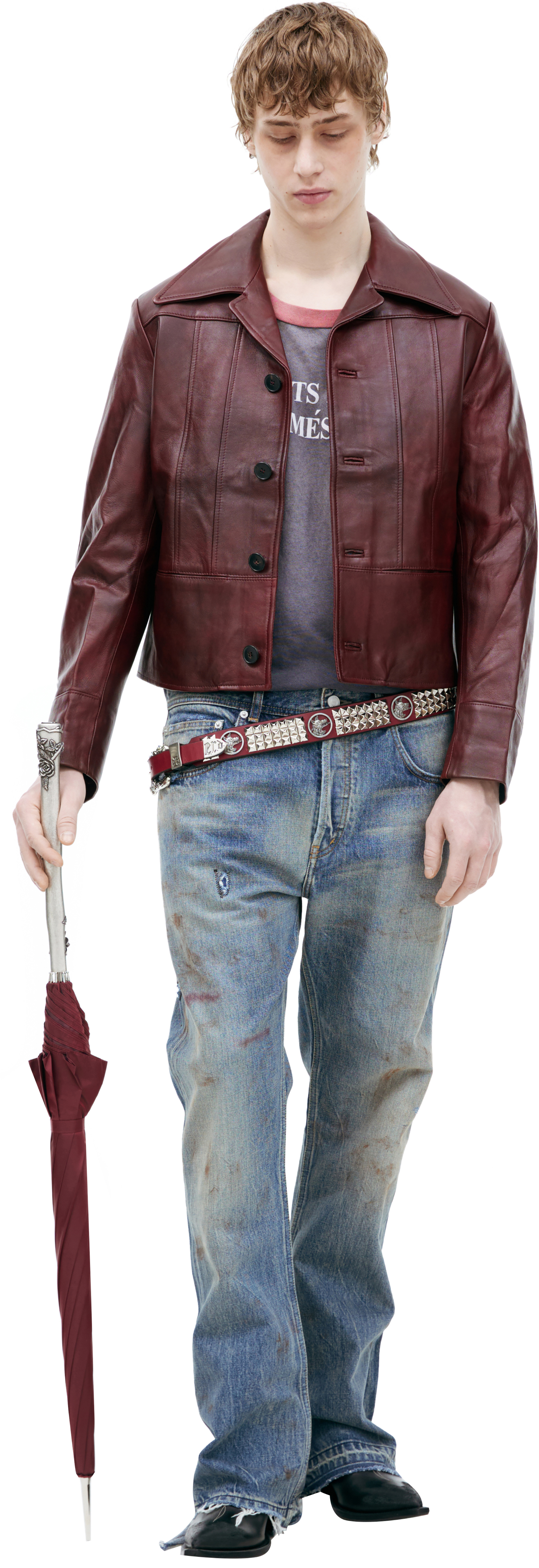 Enfants Riches Déprimés Красная куртка из кожи