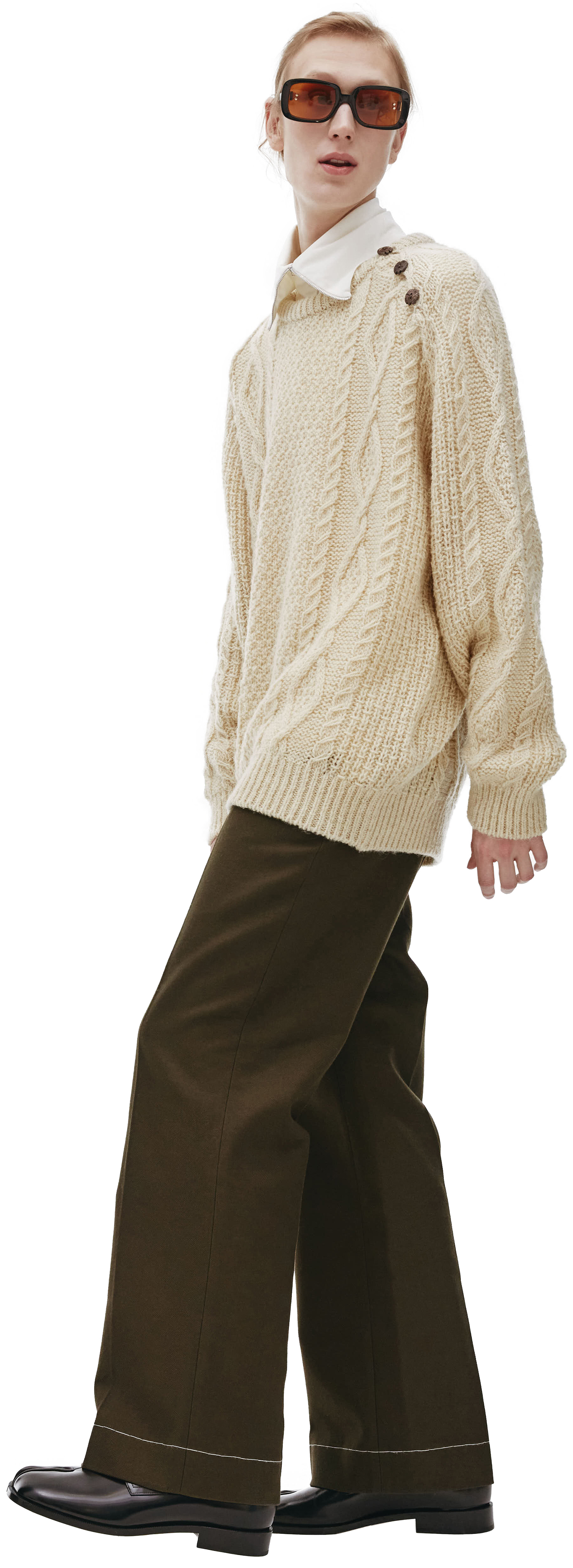 visvim Свитер Bollard с пуговицами на плече