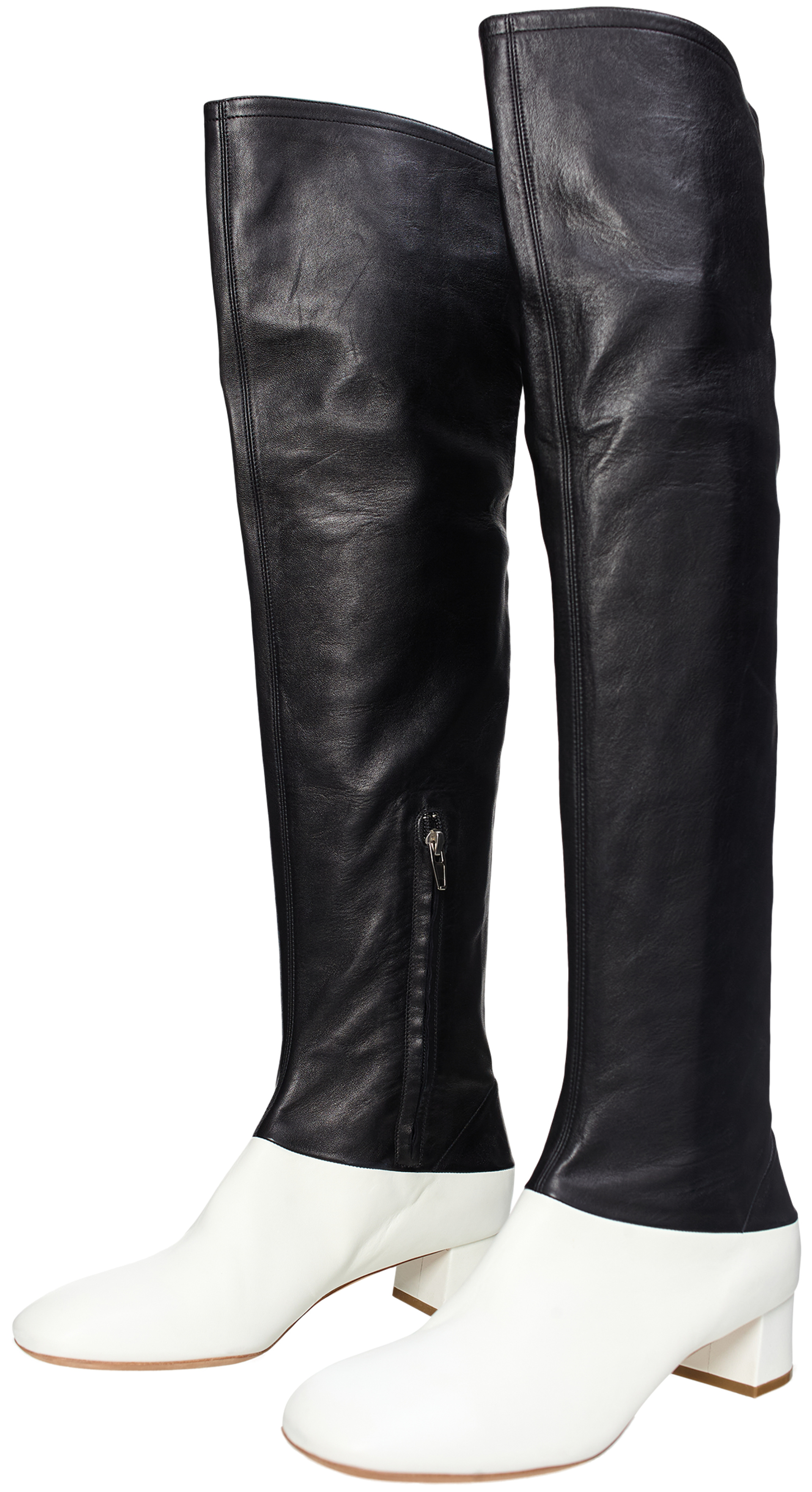 Celine Двухцветные сапоги из кожи