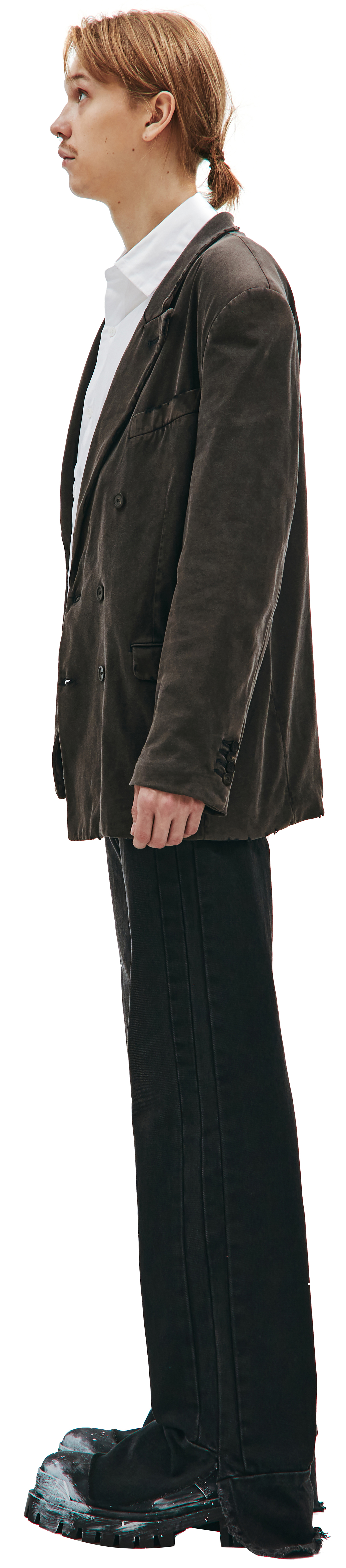 Balenciaga Двубортный пиджак с выстиранным эффектом