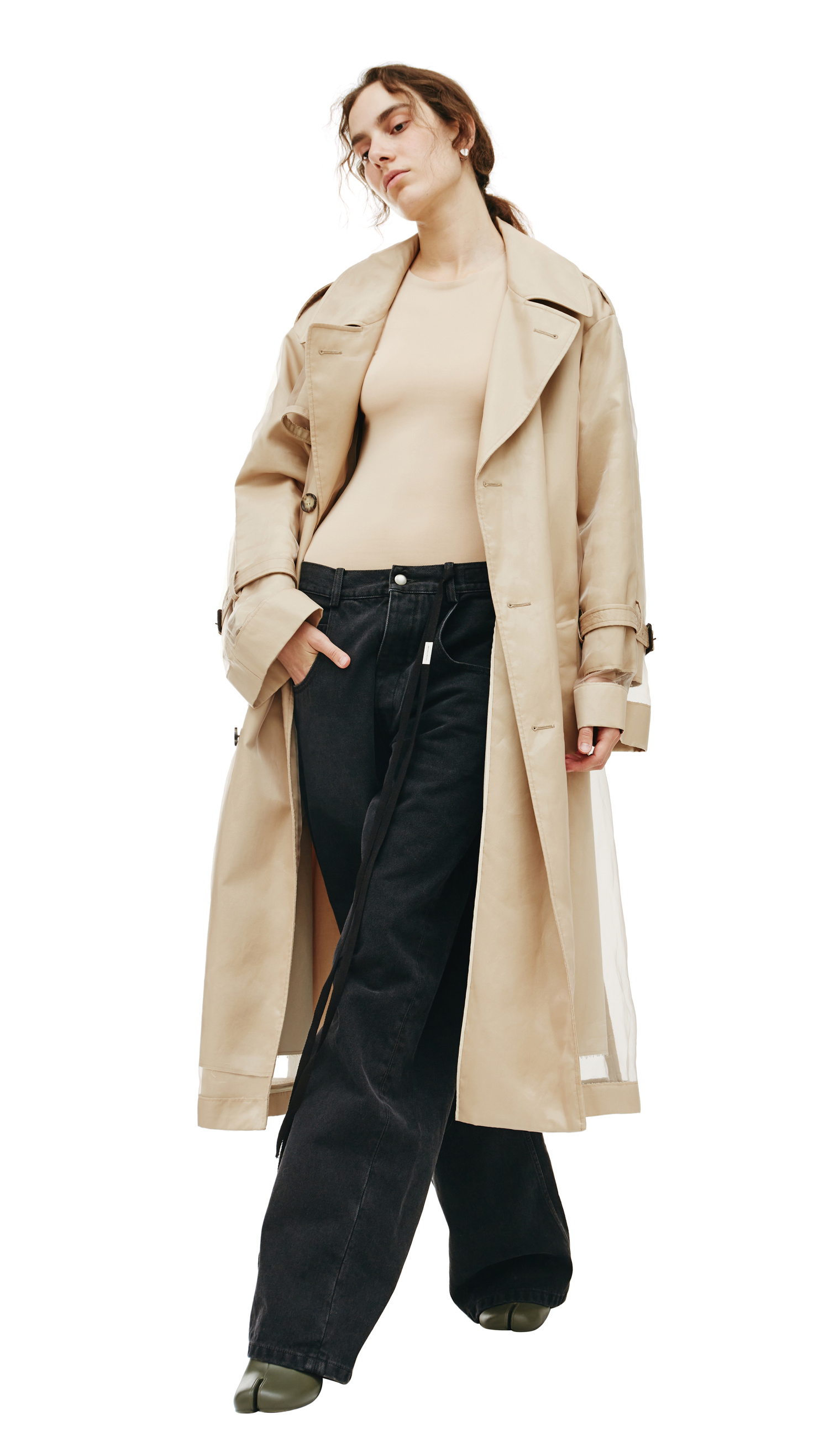 Maison Margiela Двухслойный бежевый тренч