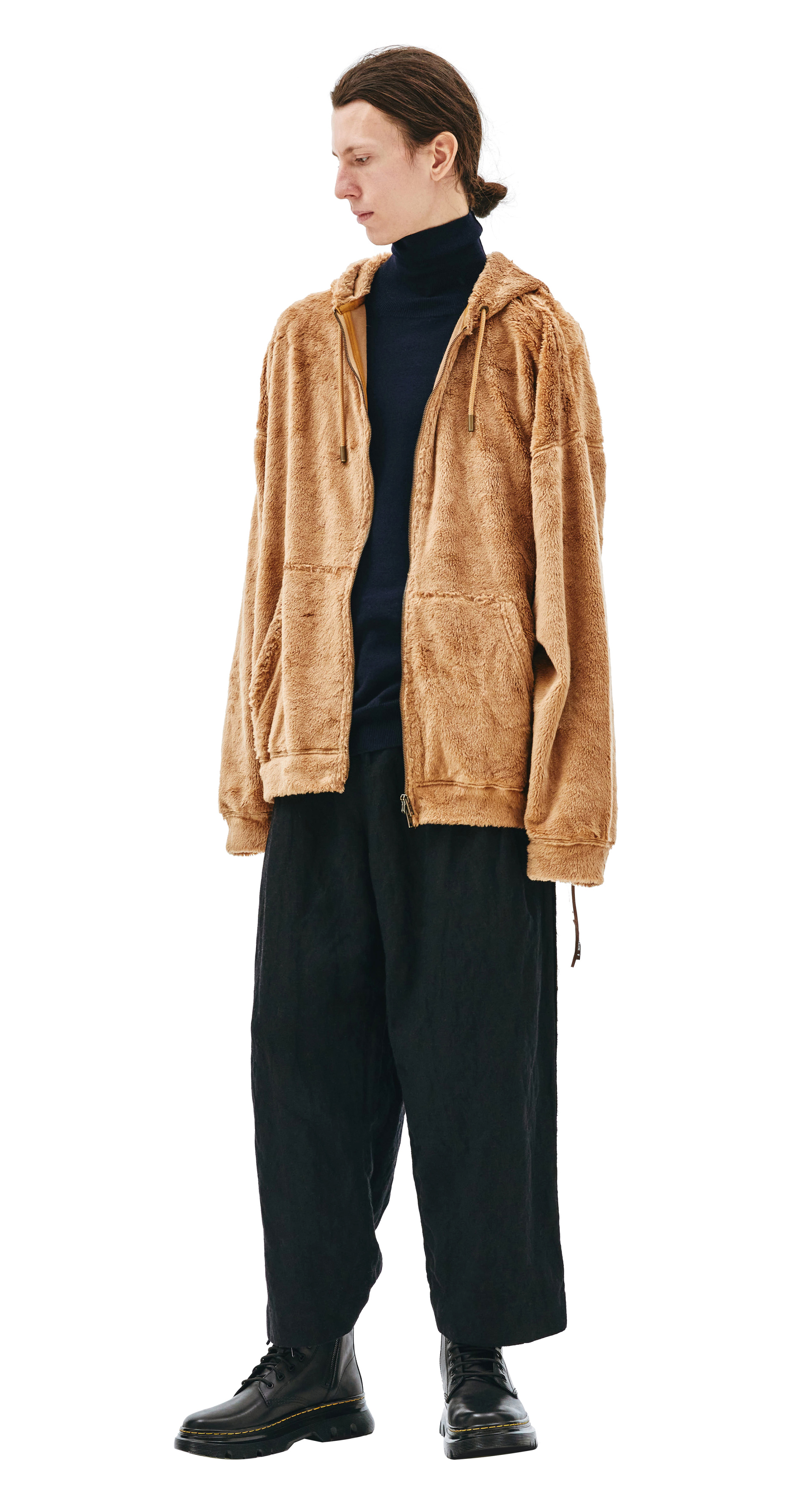 Mastermind WORLD Бежевое худи из искусственного меха