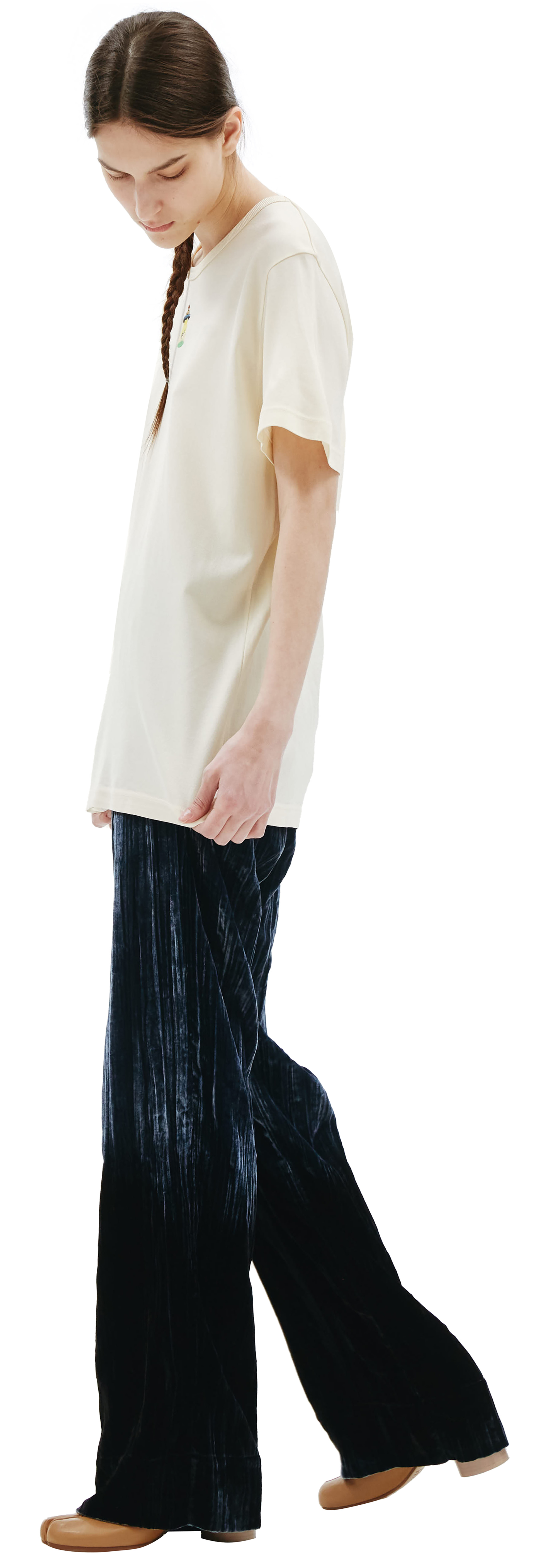 Doublet Бежевая футболка с вышивкой