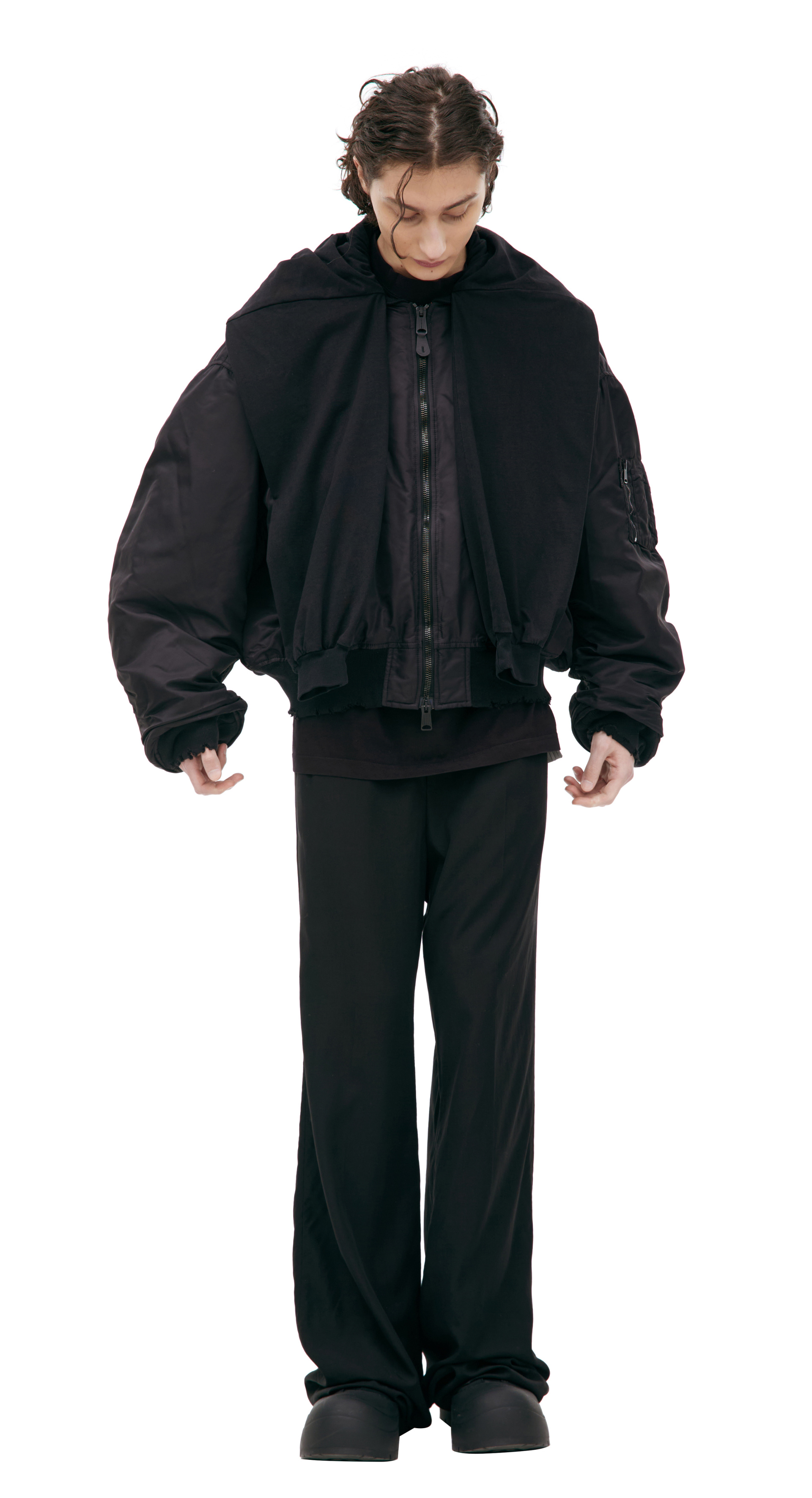 Balenciaga Бомбер с вшитым шарфом