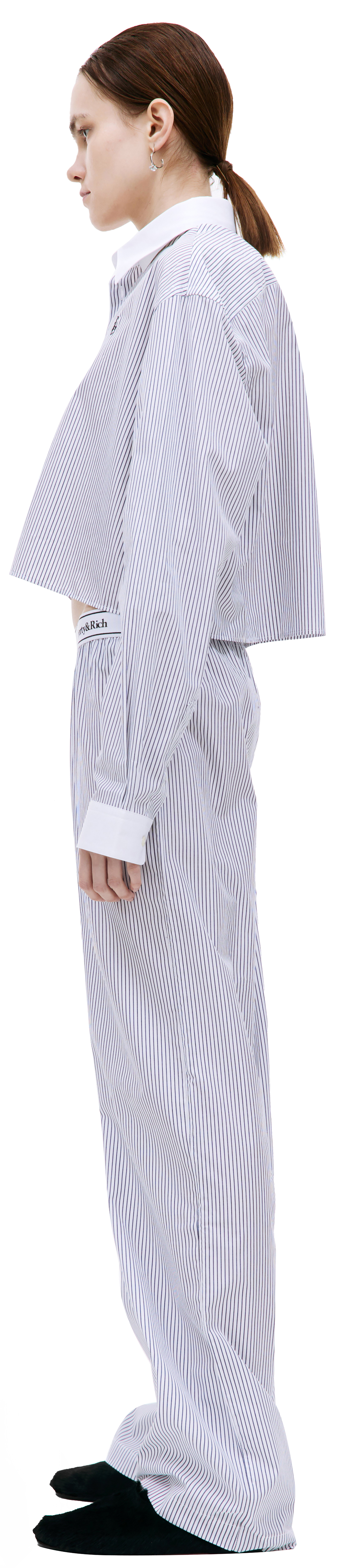 SPORTY & RICH Укороченная рубашка в полоску