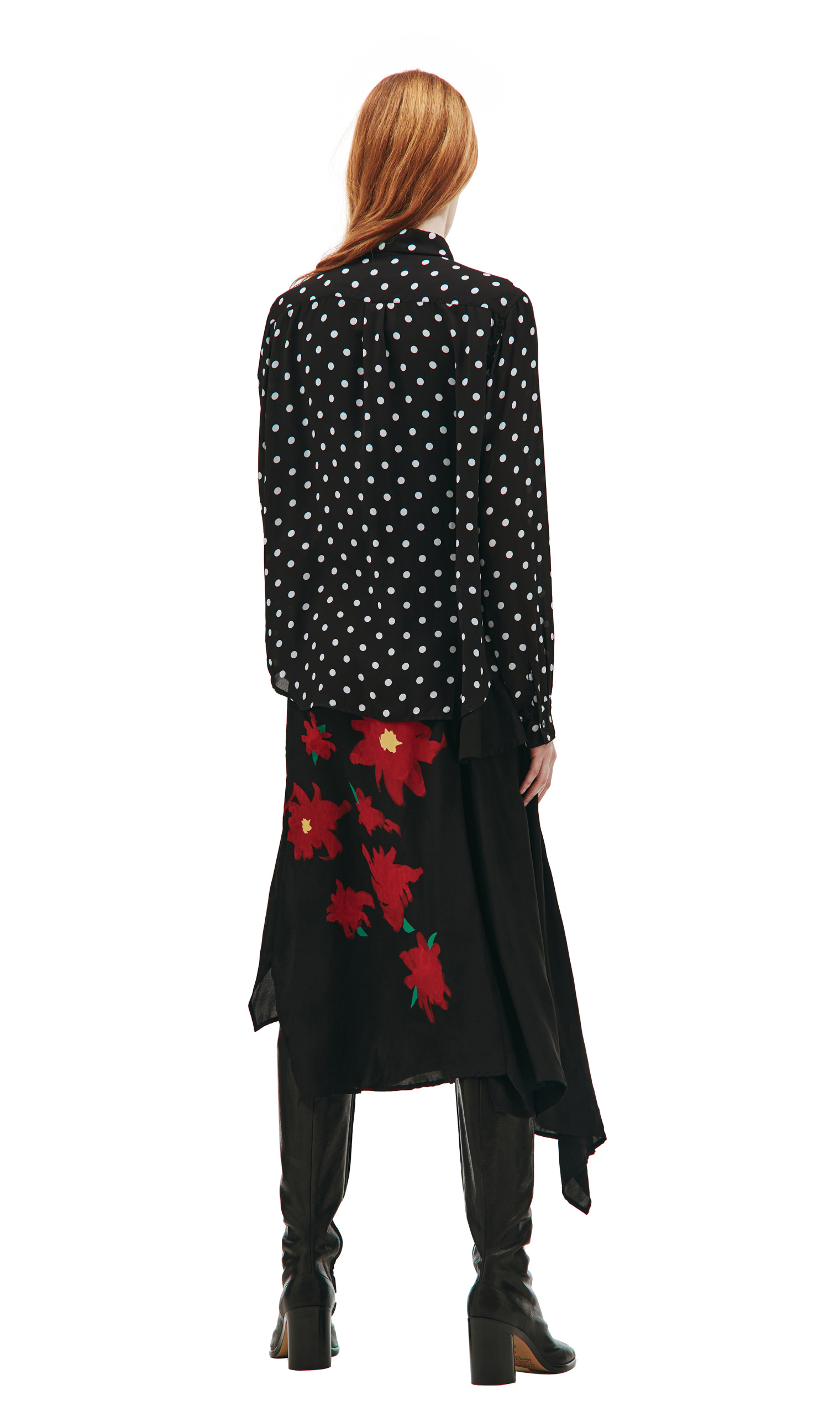 Comme des Garcons CdG Блузка в горох с рюшами