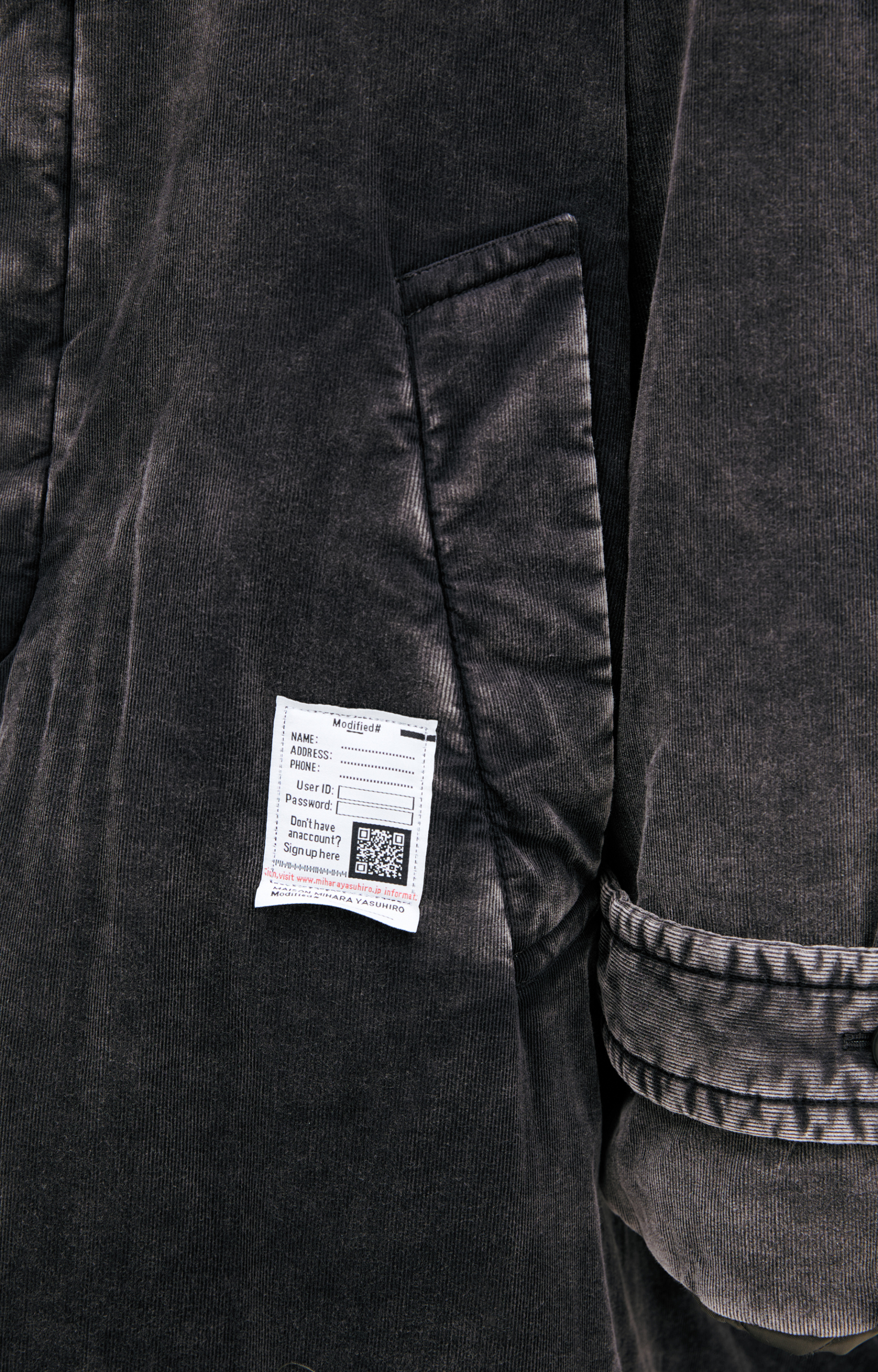 Maison Mihara Yasuhiro Вельветовая парка