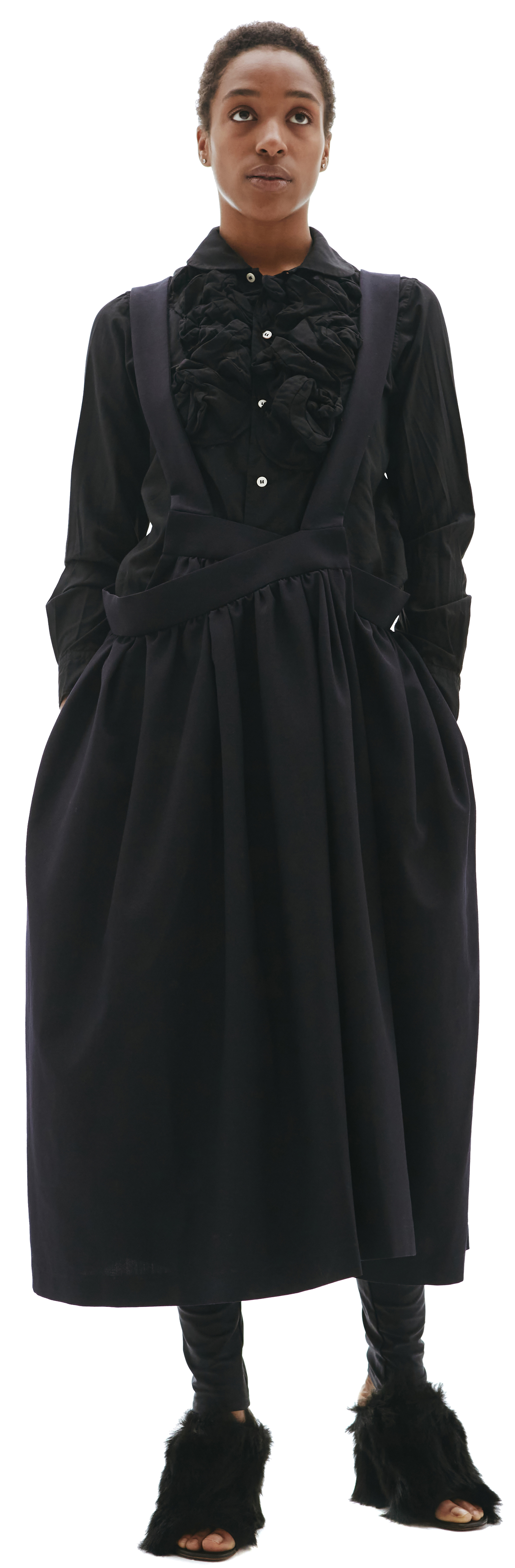 Comme des Garcons CdG Шерстяная юбка с лямками