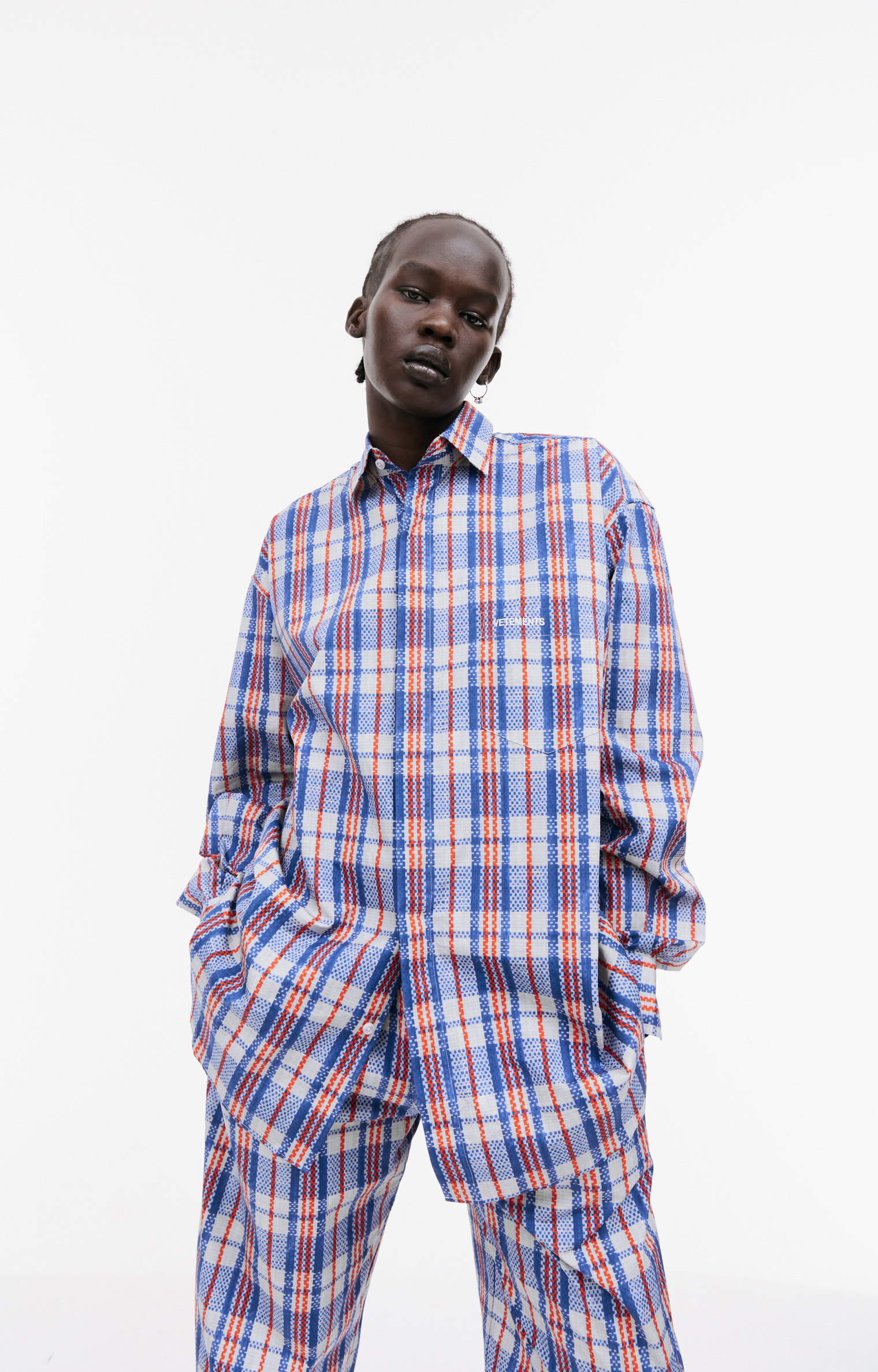 VETEMENTS Оверсайз рубашка в клетку
