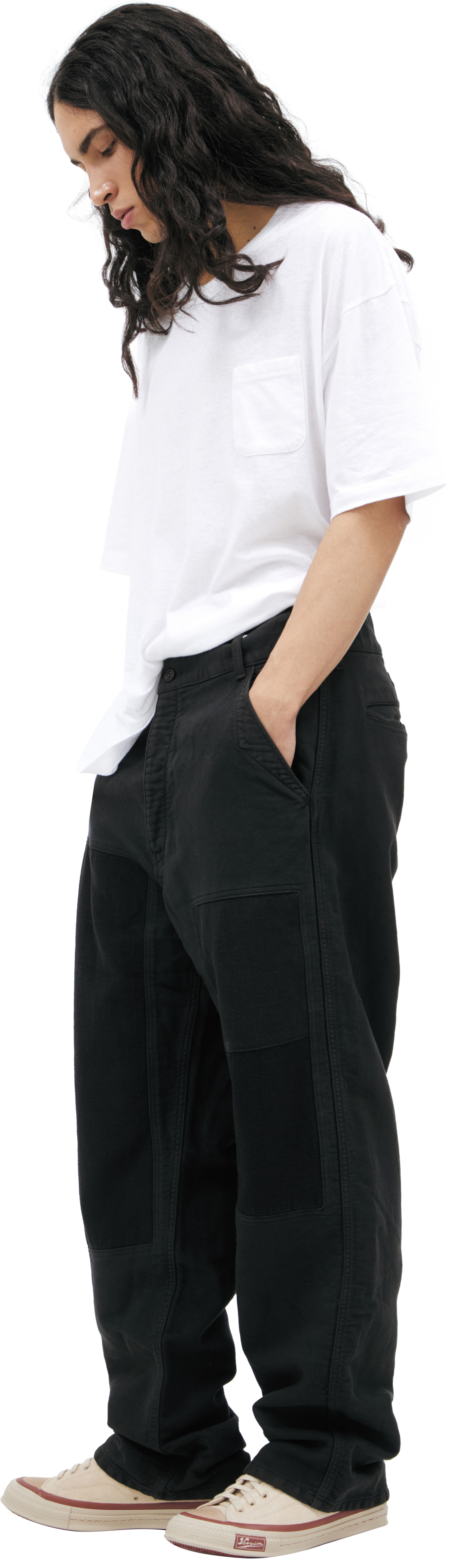 visvim Черные брюки с вставками