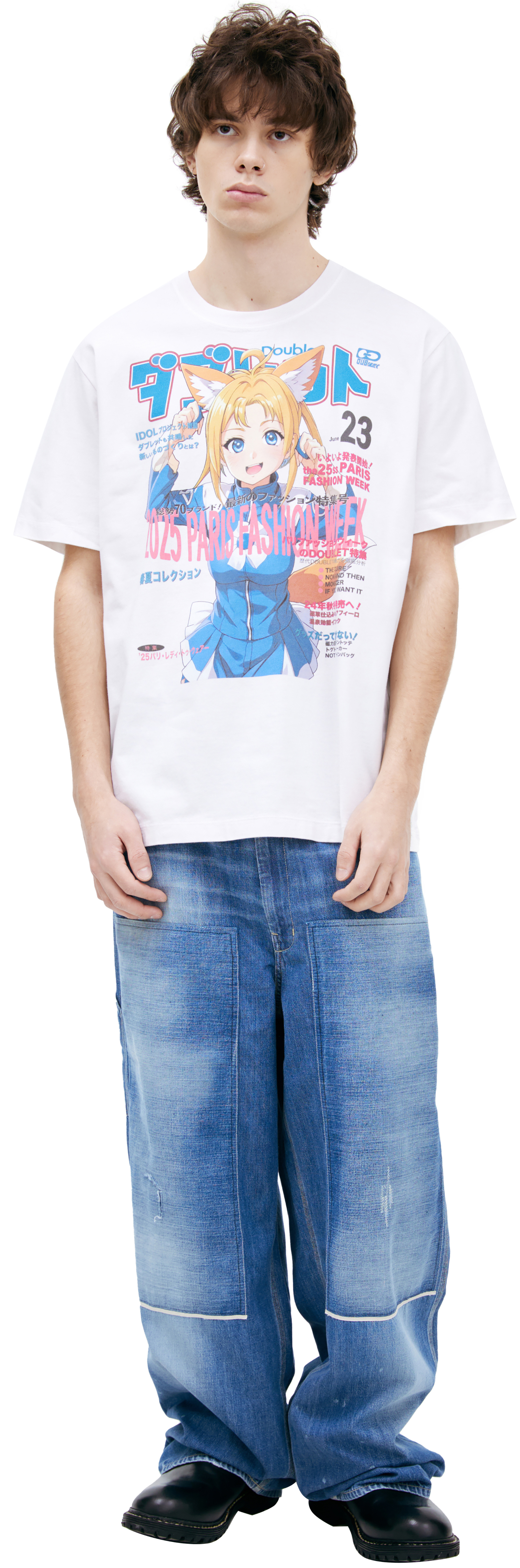 Doublet Белая футболка с принтом