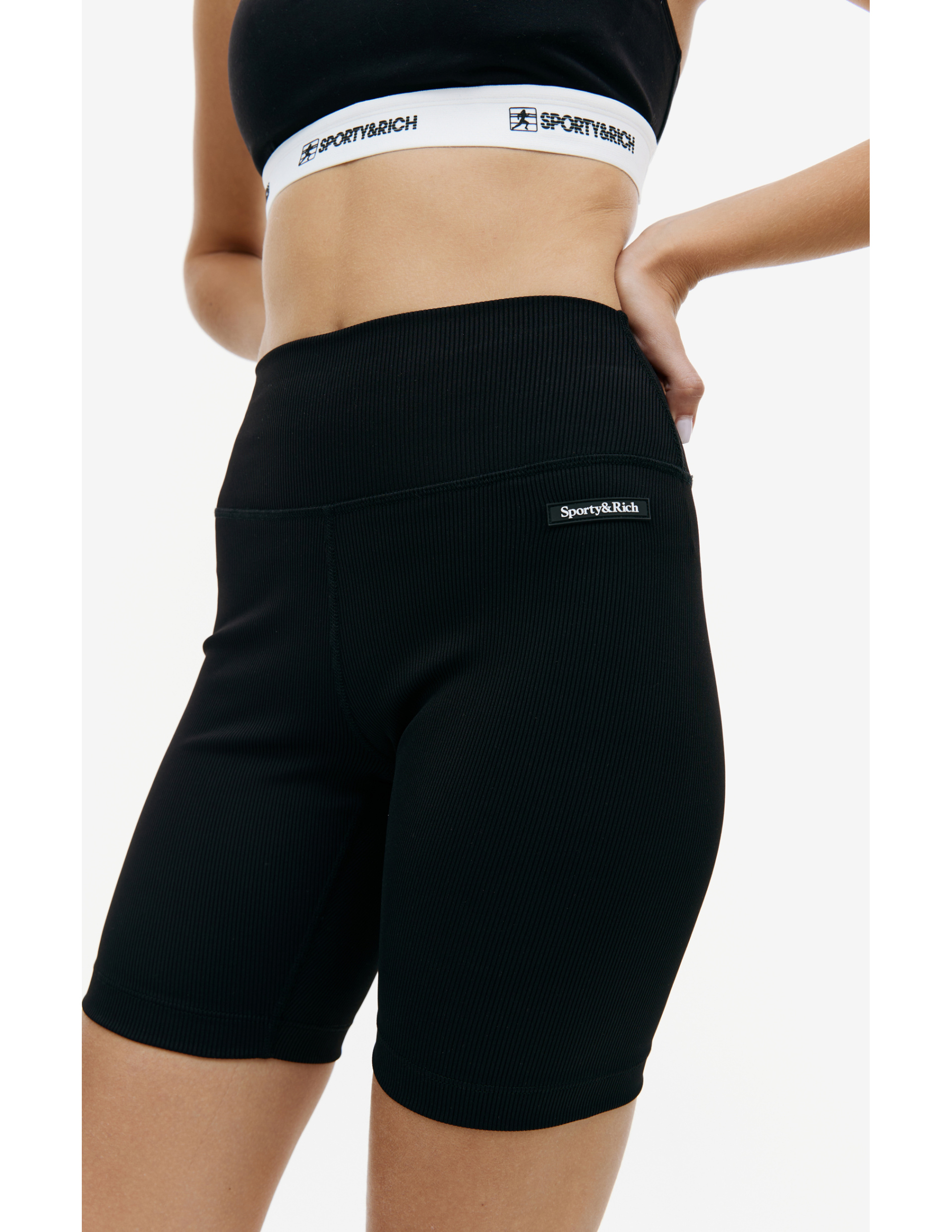 SPORTY & RICH Черные велосипедки с логотипом
