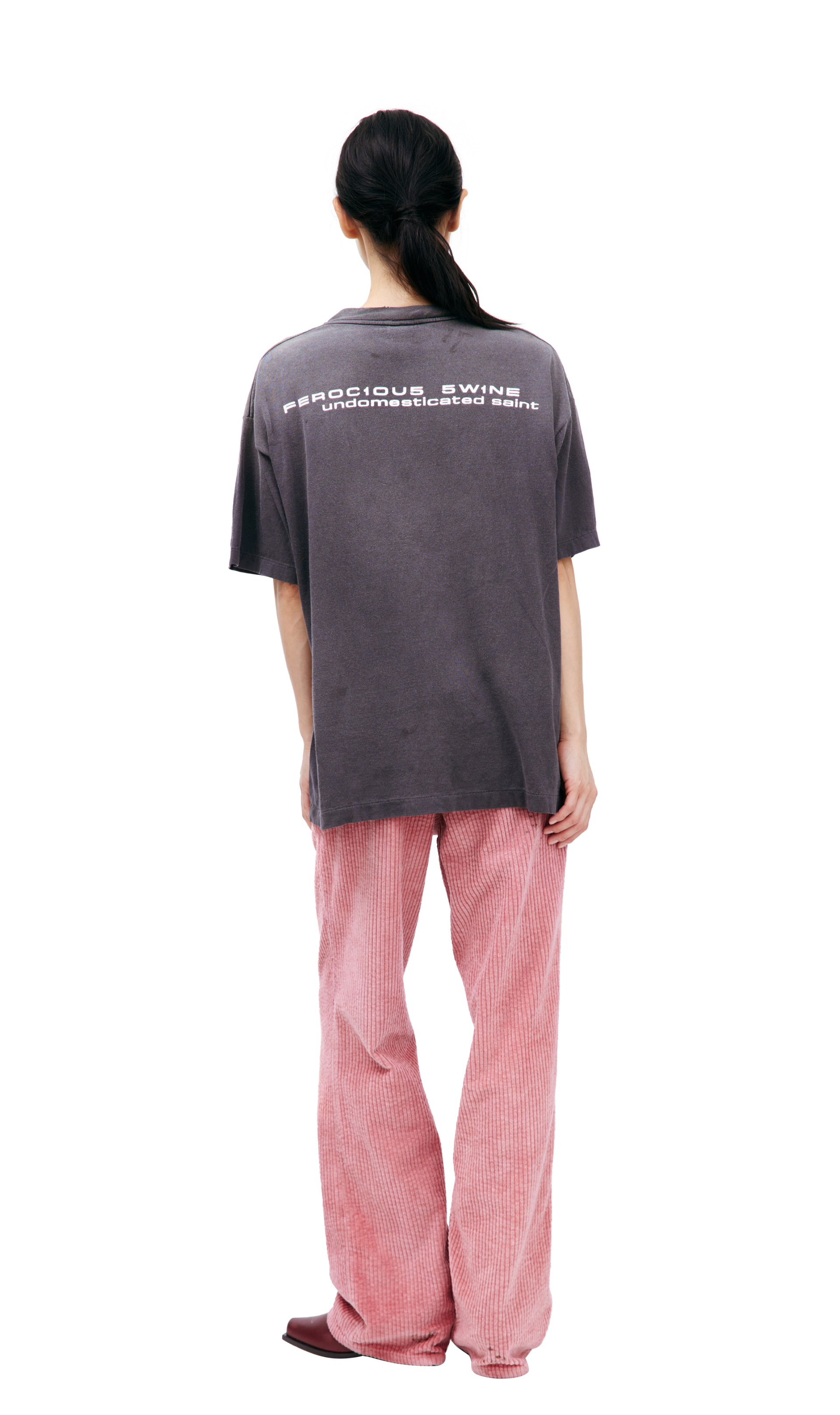 Saint Mxxxxxx Серая футболка с принтом