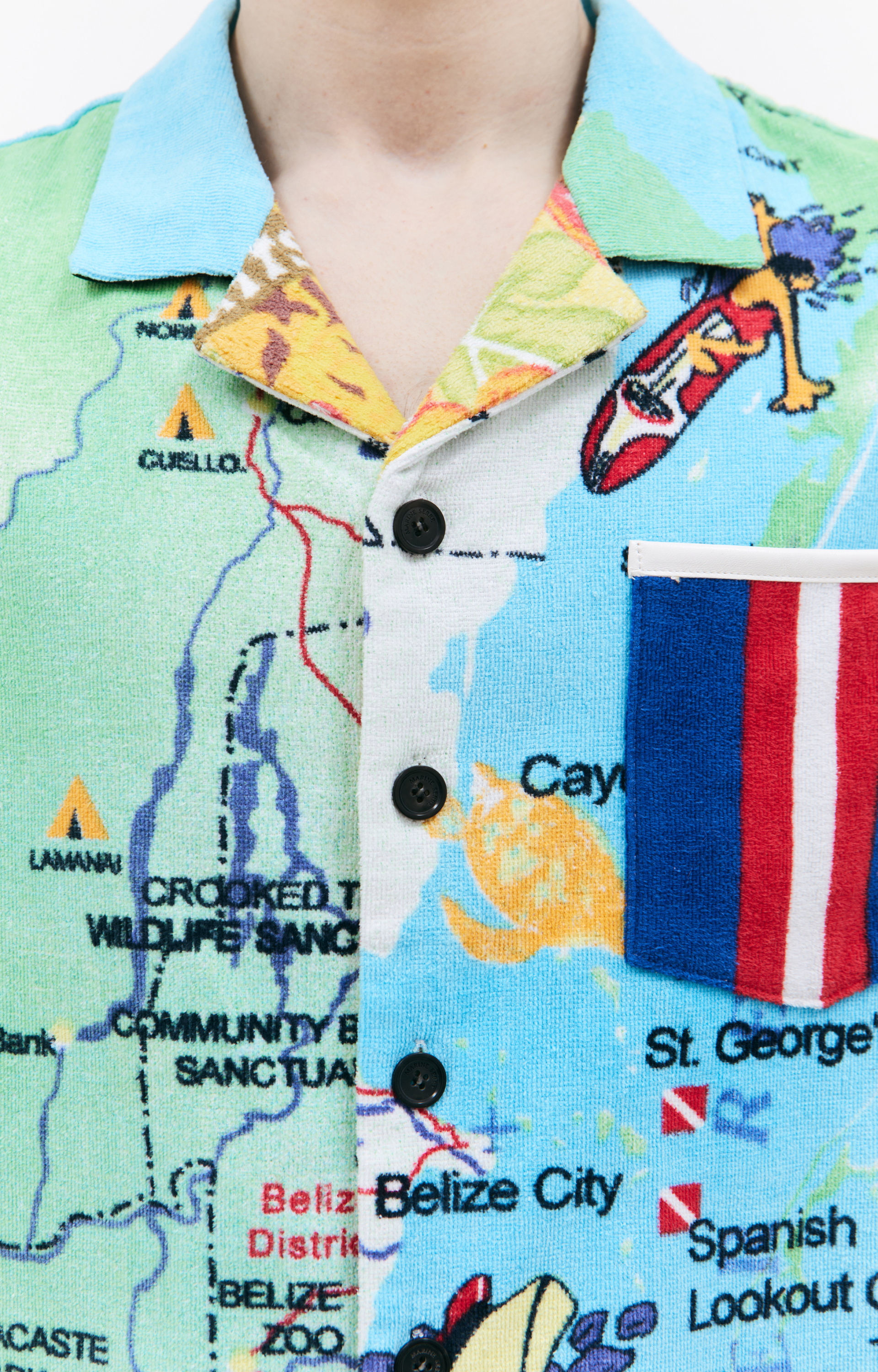 MARINE SERRE Рубашка в стиле пэчворк