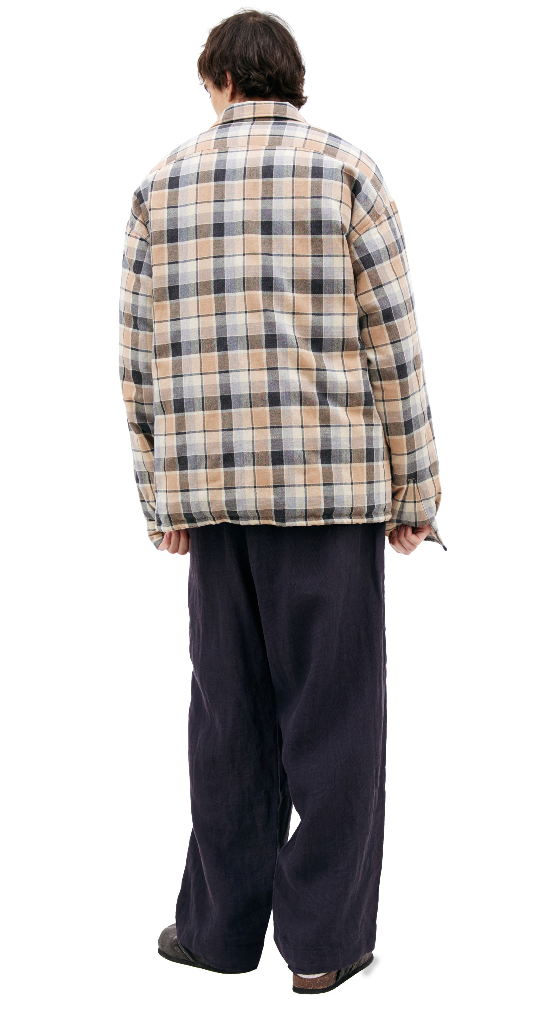 visvim Бежевая куртка в клетку