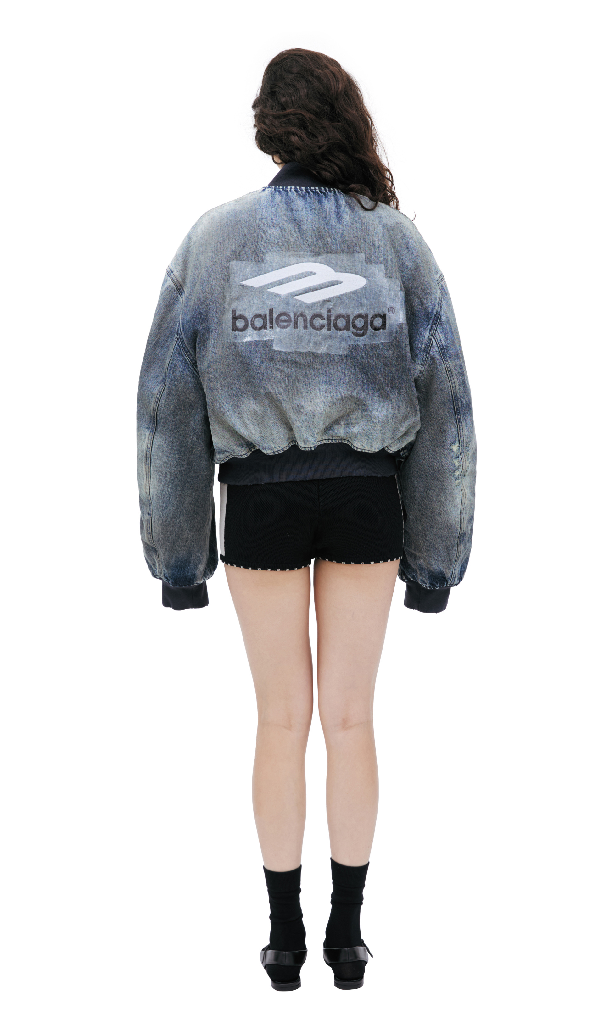 Balenciaga Джинсовый бомбер с эффектом загрязнения