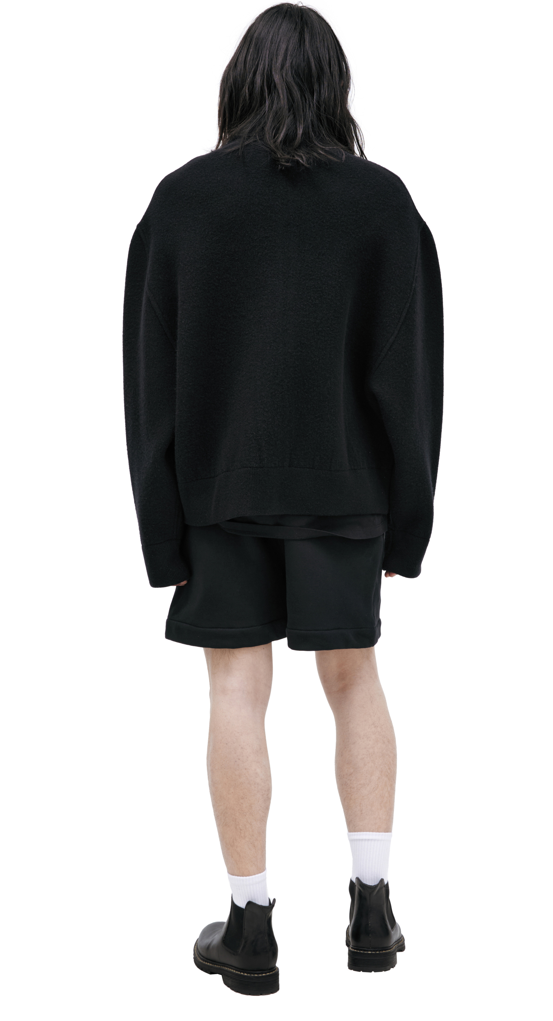 Jil Sander Черный бомбер из шерсти