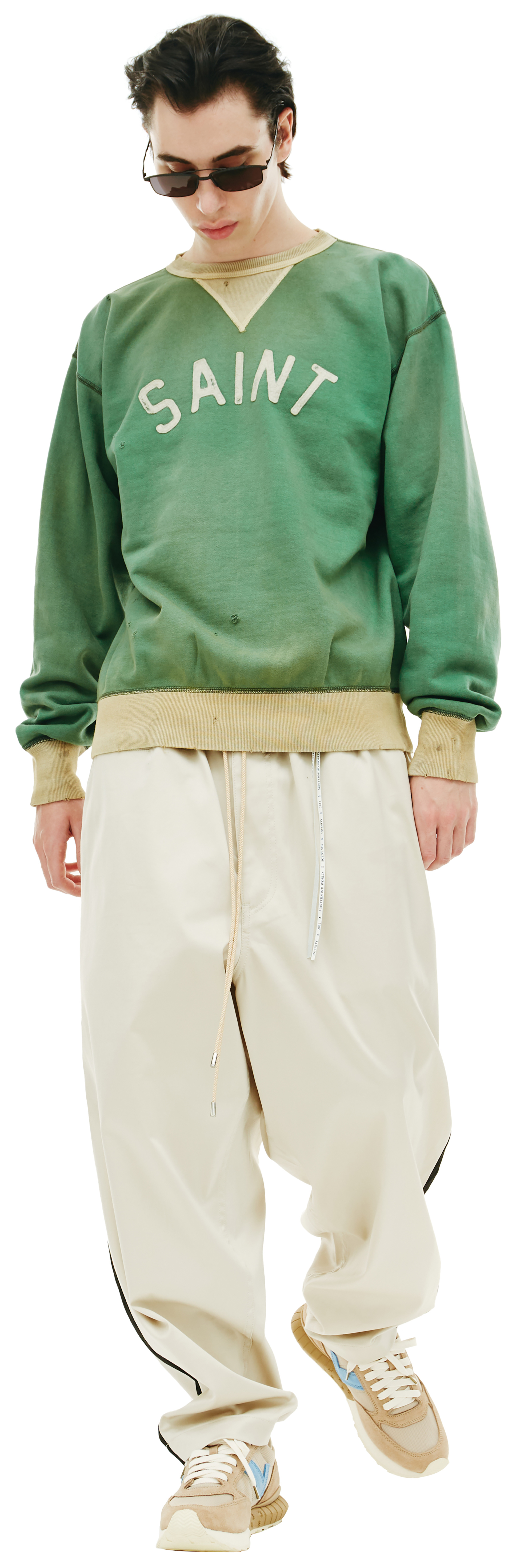 Saint Michael Хлопковый свитшот с нашивками